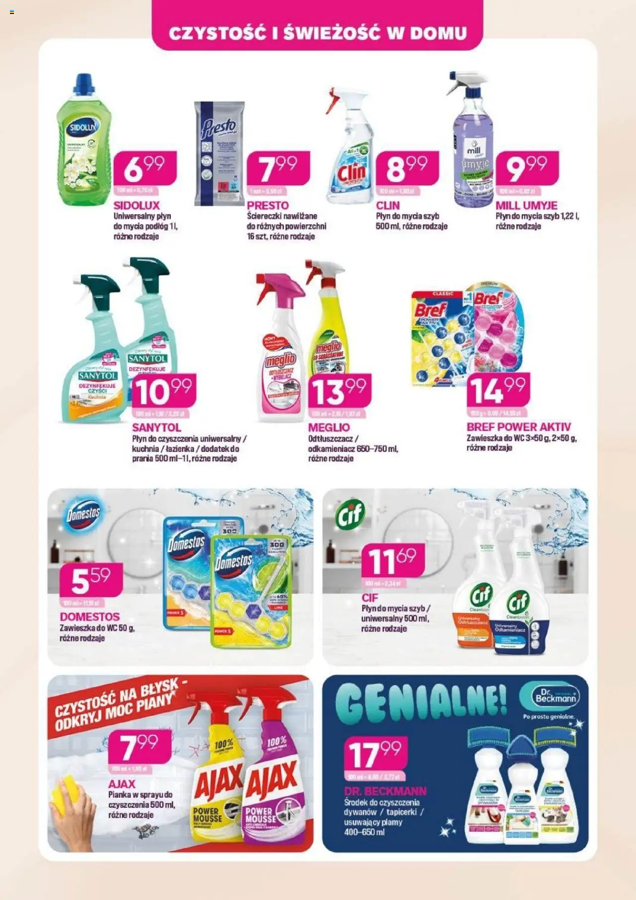 Koliber Gazetka od 08.10.2025 | Strona: 7 | Produkty: Meglio, Płyn do mycia szyb, Domestos