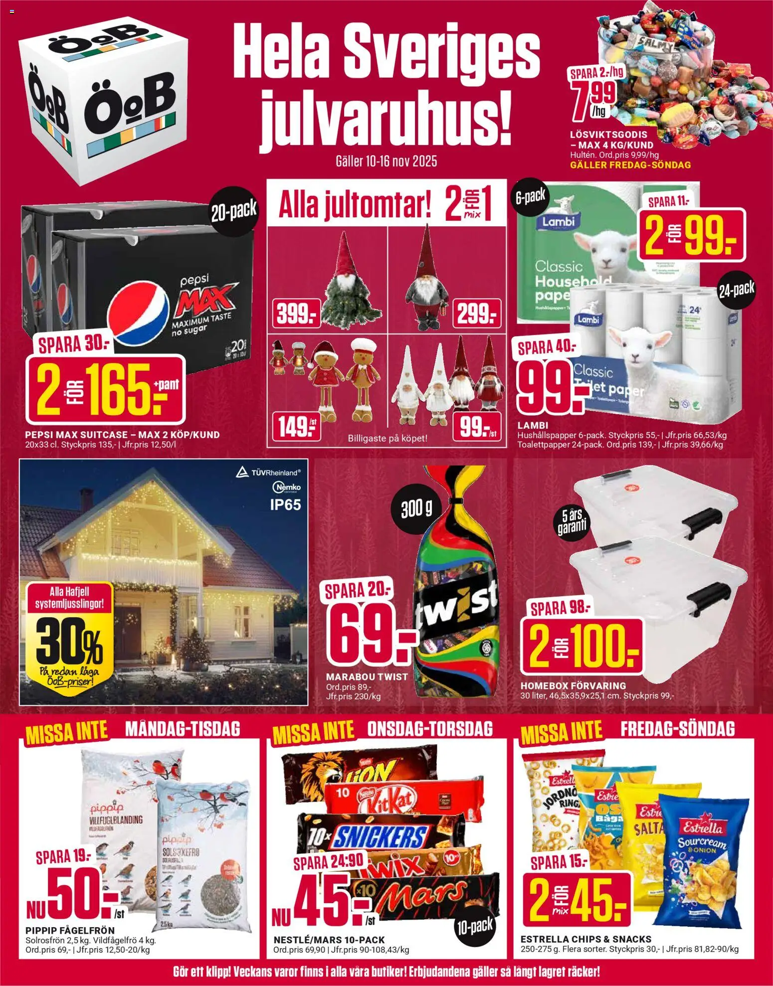 ÖoB reklamblad aktuell från 10.11.2025 | Sida: 1 | Produkter: Toalettpapper, Galler, Pepsi, Ring