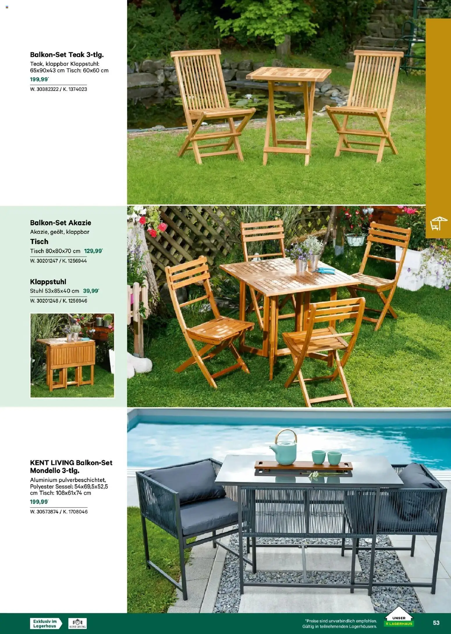 Lagerhaus Garten & Freizeit Katalog 2026 - Schweiggers, Bad Aussee  gültig ab 01.03.2026 | Seite: 53 | Produkte: Sessel, Tisch, Stuhl