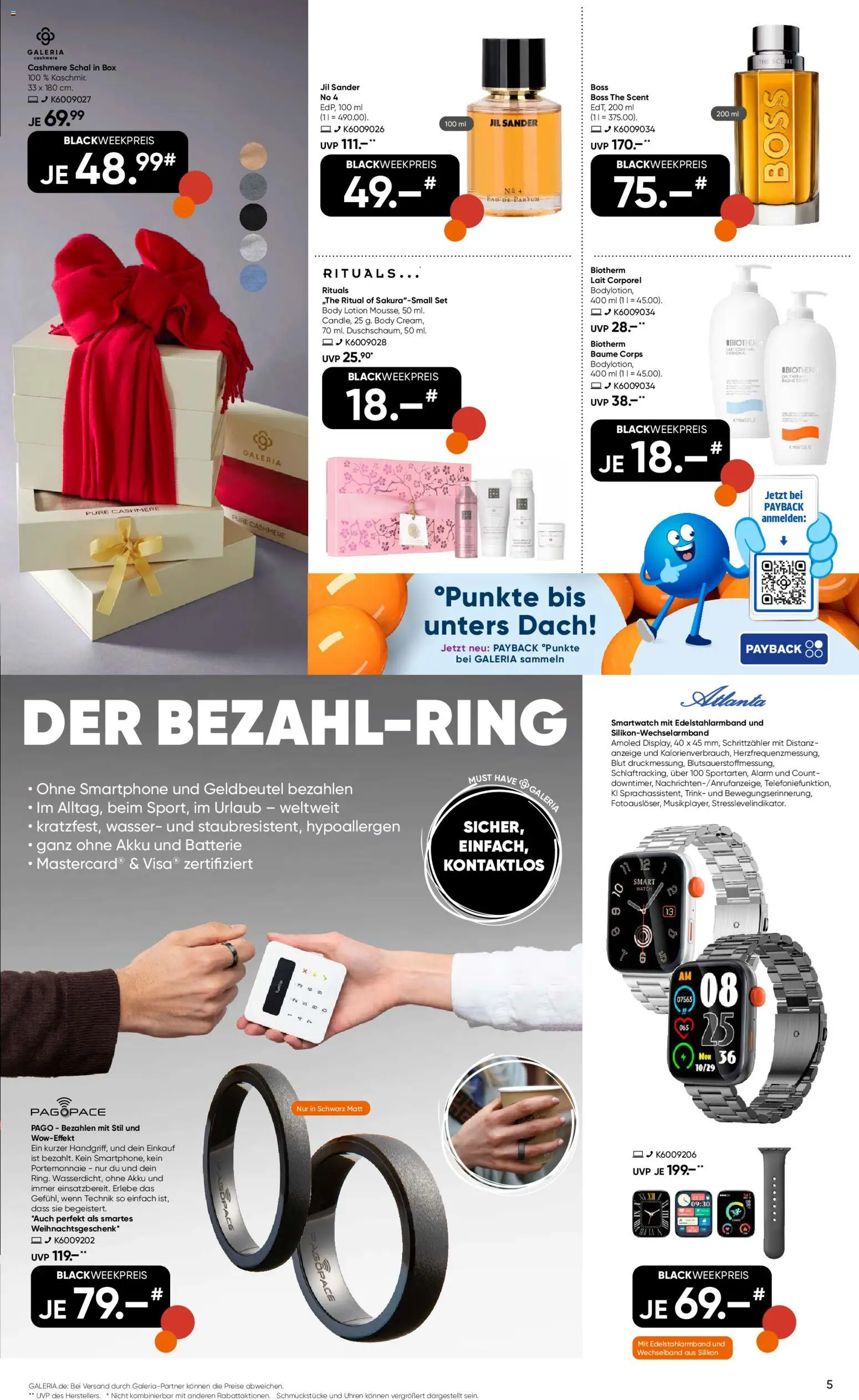 Galeria Karstadt Kaufhof - Black Friday – gültig ab 24.11.2025 | Seite: 5 | Produkte: Smartwatch, Parfüm, Schal, Smartphone