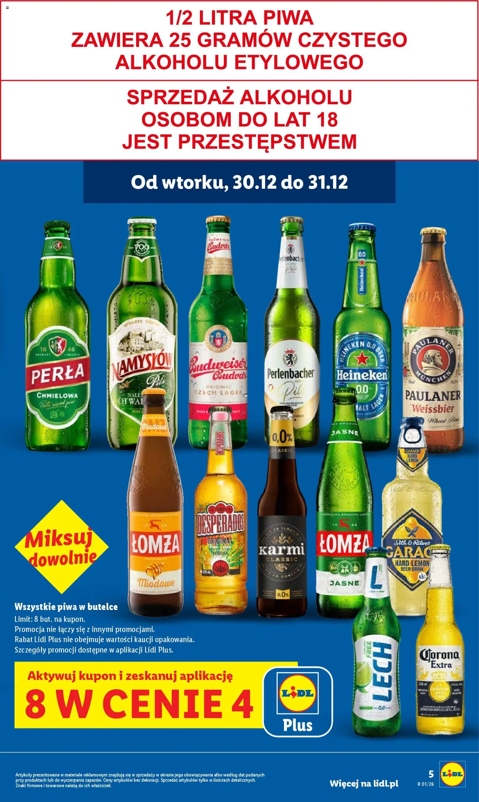 Lidl Gazetka od 29.12.2025 | Strona: 5 | Produkty: Piwo pszeniczne, Piwo, Heineken