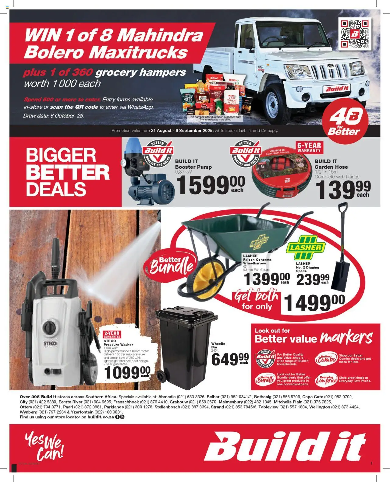 Build It - Western Cape - Weekly Specials │ valid from 21.08.2025 | Page: 1 | Products: Cake, Flour, Gate, Garden hose