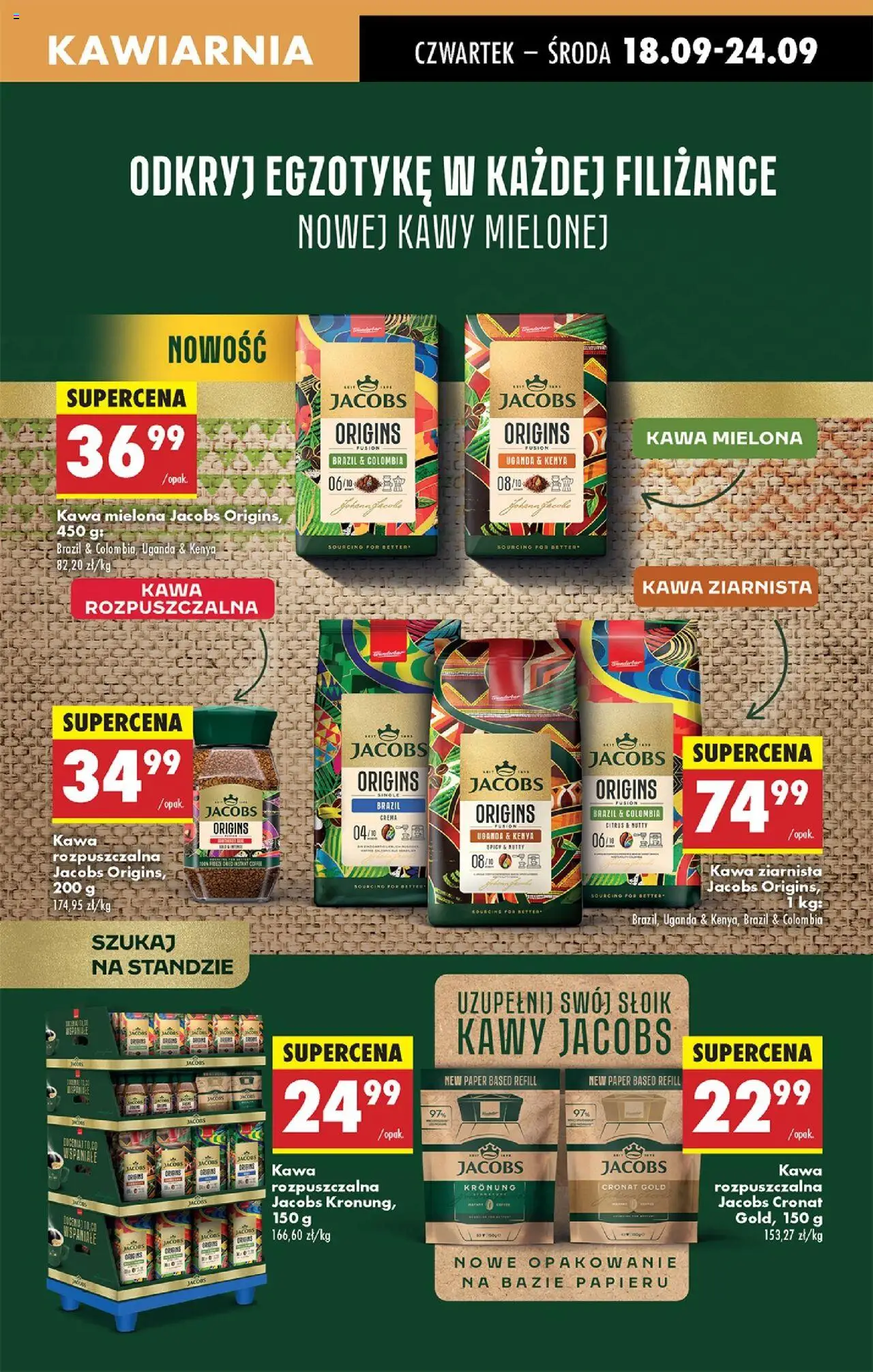 Biedronka gazetka - Oferta w tym tygodniu od 18.09.2025 | Strona: 49 | Produkty: Kawa jacobs, Kawa ziarnista, Kawa rozpuszczalna, Kawa