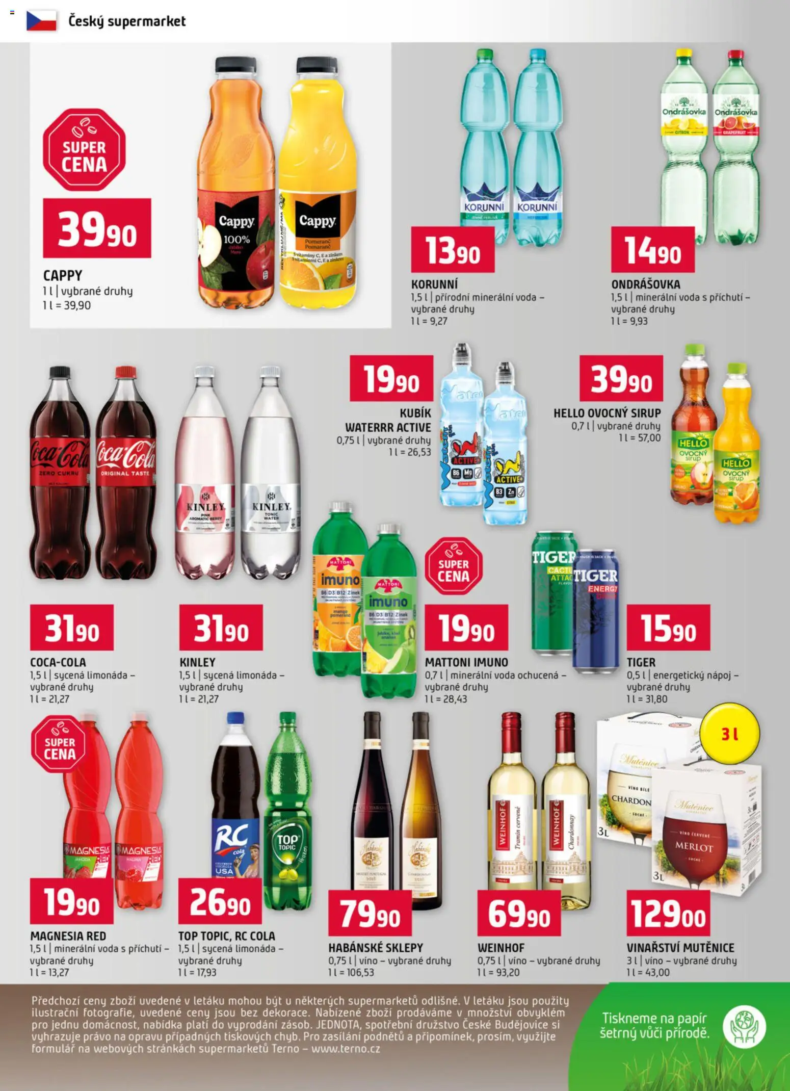 Terno leták od 21.01.2026 | Strana: 12 | Produkty: Voda, Tiger, Tonic Water, Coca cola