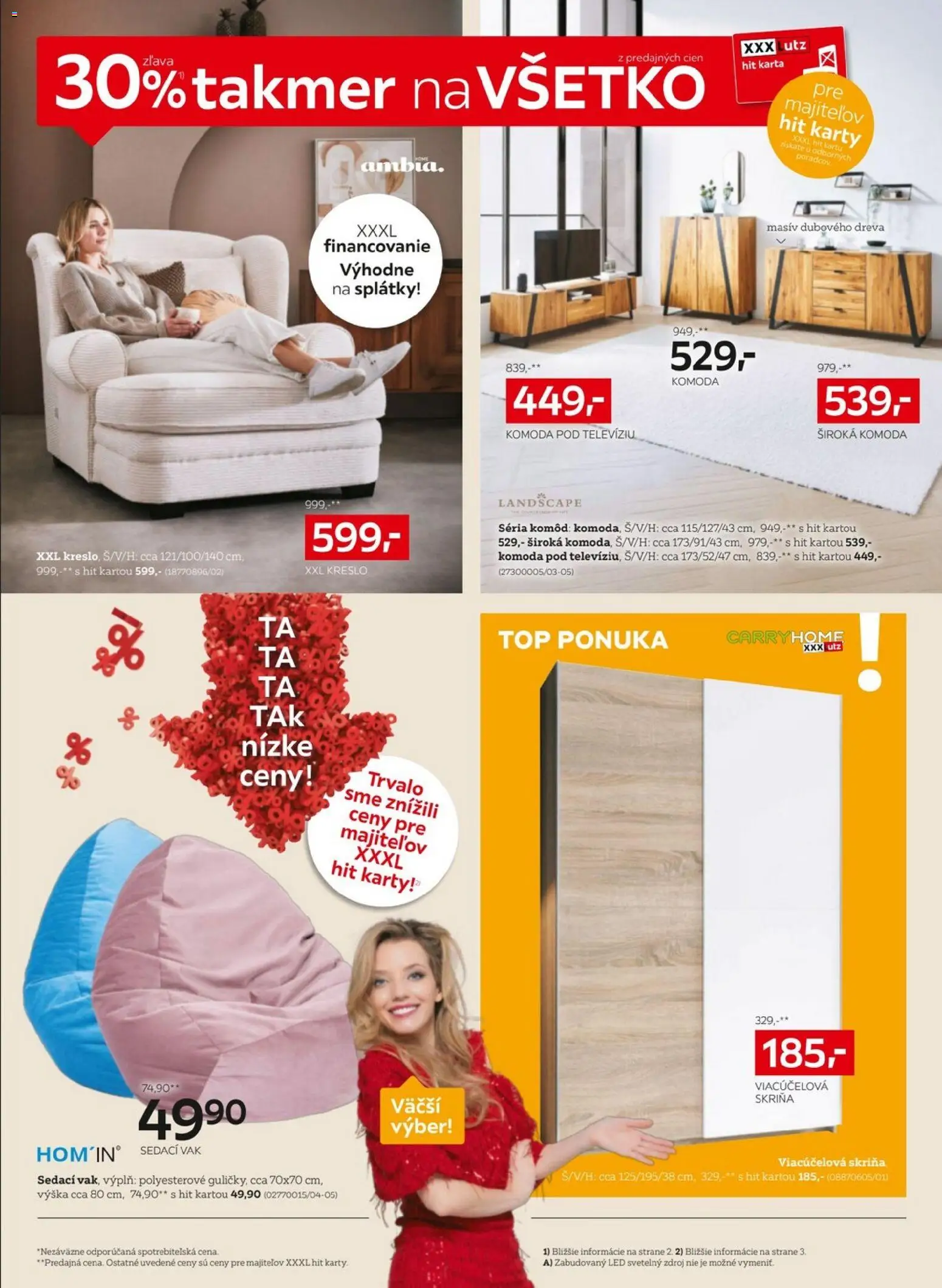 Nové XXXLutz akcie – leták je platný od 23.02.2026 | Strana: 8 | Produkty: Skriňa, Sedací vak, Komoda