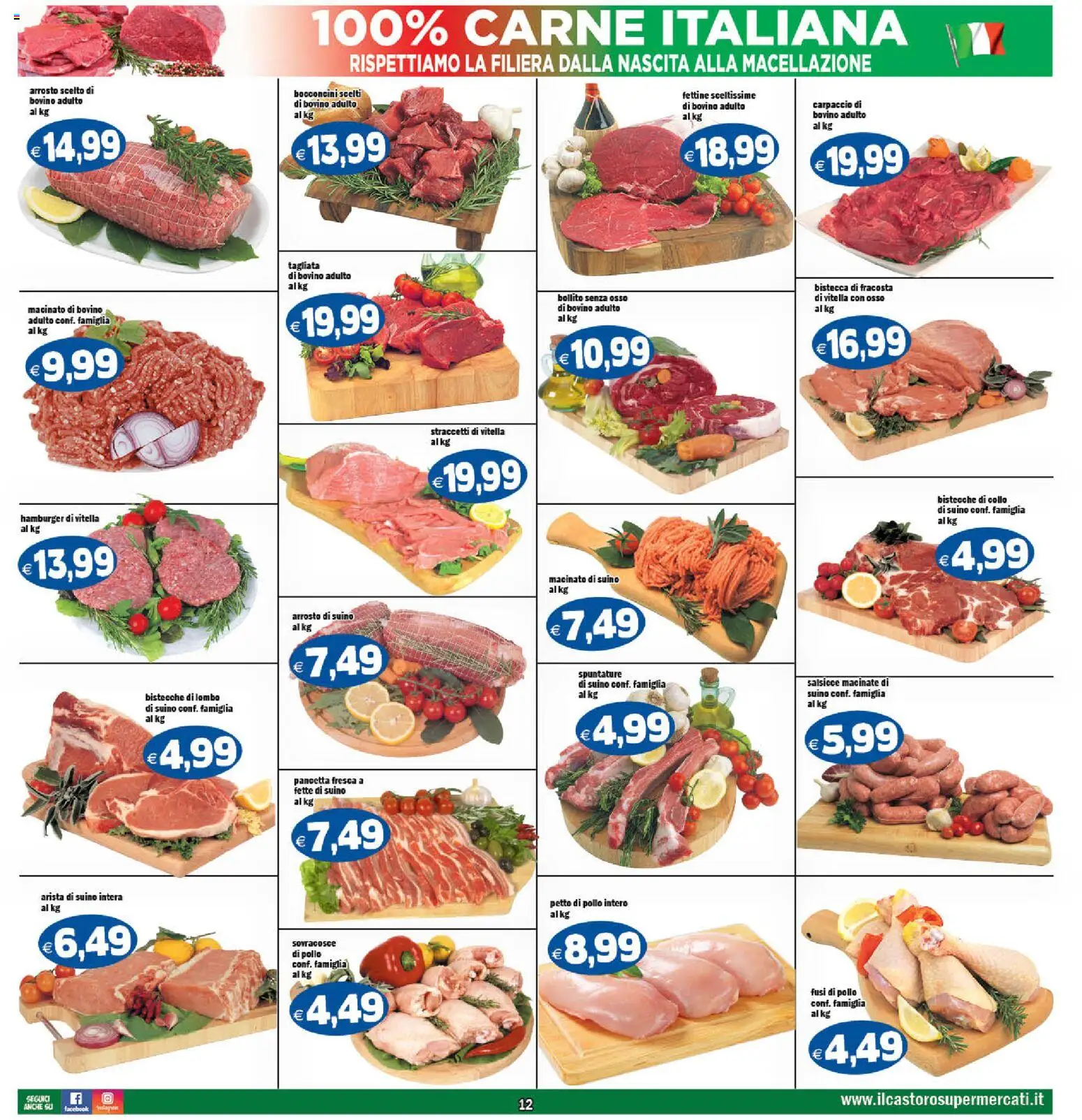 Volantino Il Castoro del 27.03.2026 | Pagina: 12 | Prodotti: Bovino, Petto di Pollo, Pancetta, Macinato