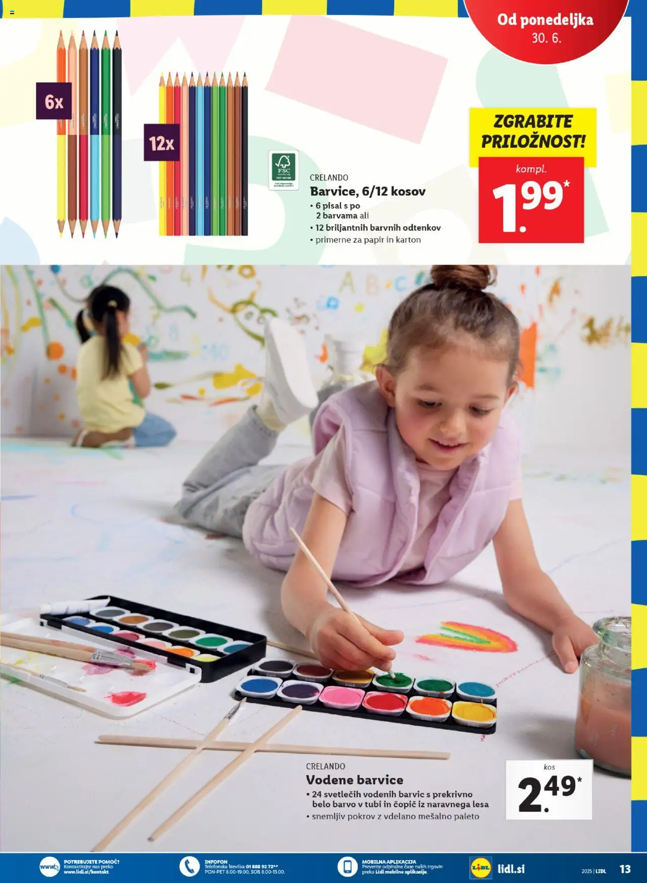Lidl katalog vše za šolo │ velja od 30.06.2025 | Stran: 13 | Izdelki: Barvice, Copic