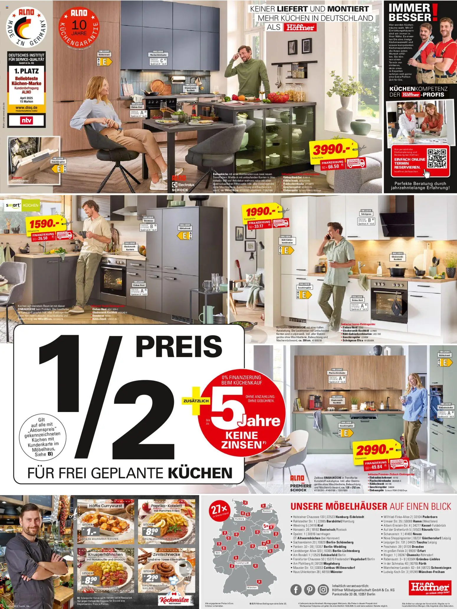 Höffner Prospekt 	 – gültig ab 25.02.2026 | Seite: 4 | Produkte: Geschirrspüler, Pommes, Kühlschrank, Kühlgefrierkombination