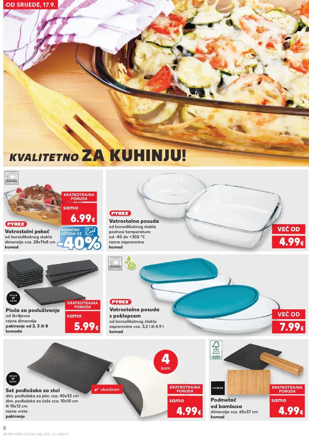 Kaufland katalog | vrijedi od 17.09.2025 | Stranica: 8 | Proizvodi: Stol, Perilica posuđa, Čaše, Pan
