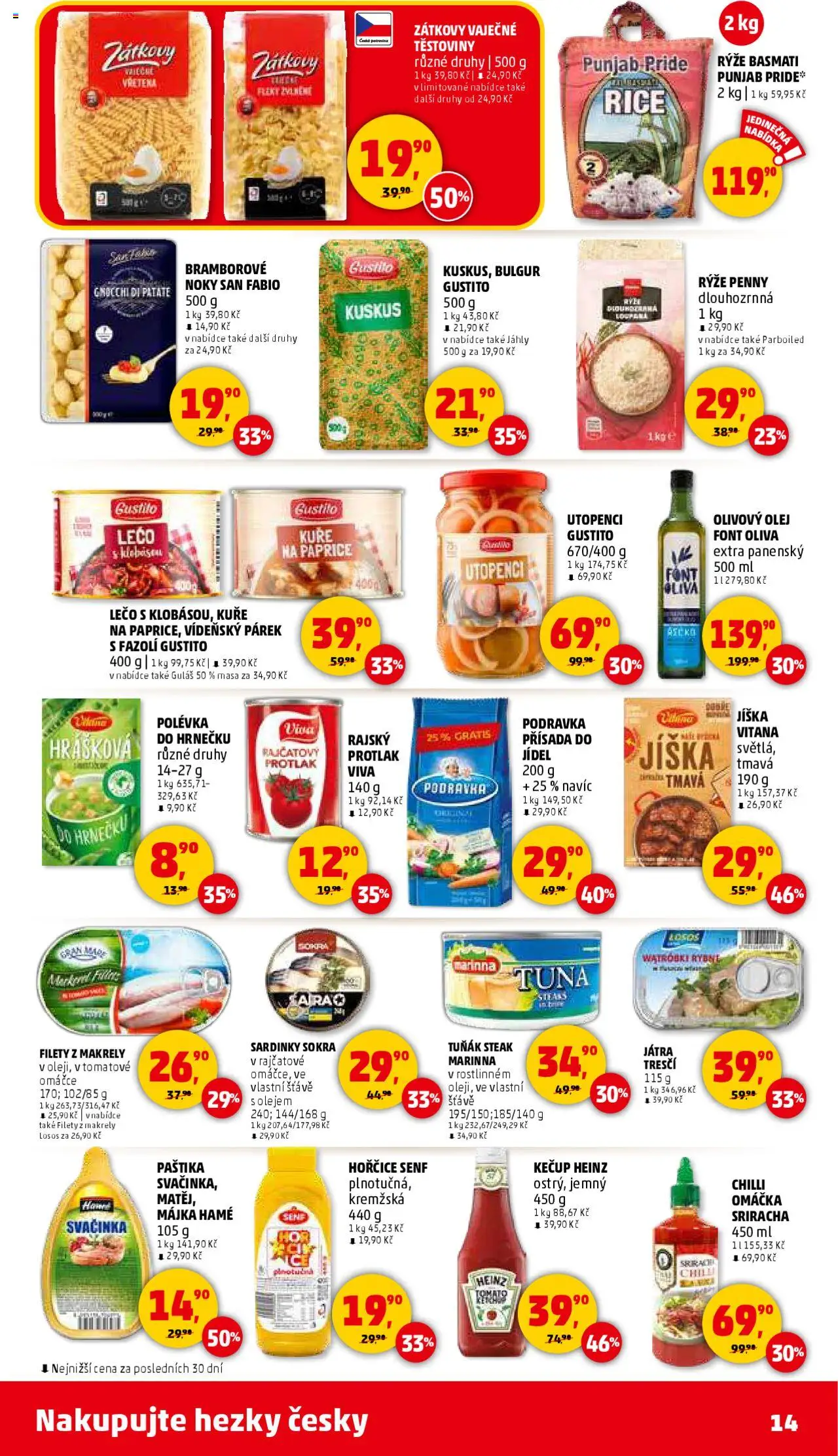 Penny Market leták - Čtvrtečník od 25.09.2025 | Strana: 14 | Produkty: Tuňák, Olej, Kuskus, Sardinky