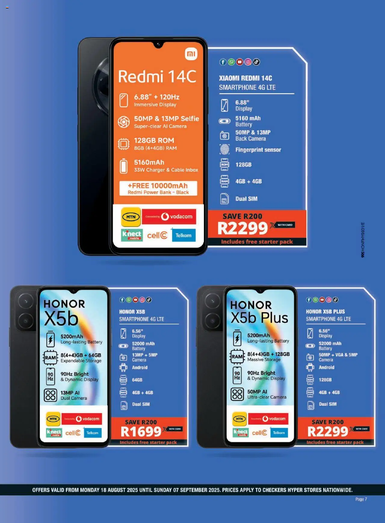 Checkers - Hyper Tech X August Promotion │ valid from 18.08.2025 | Page: 7 | Products: Sim, Smartphone, Battery, Charger