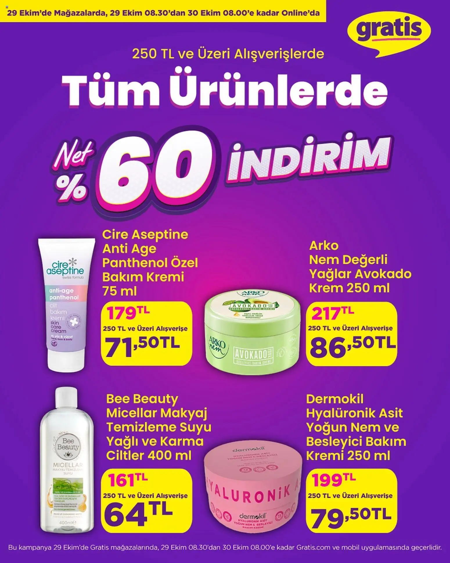 Gratis Tüm Ürünlerde NET %60 İNDİRİM  - 29.10.2025 tarihinden itibaren geçerlidir | Sayfa: 6 | Ürünler: Krem, Makyaj, Avokado