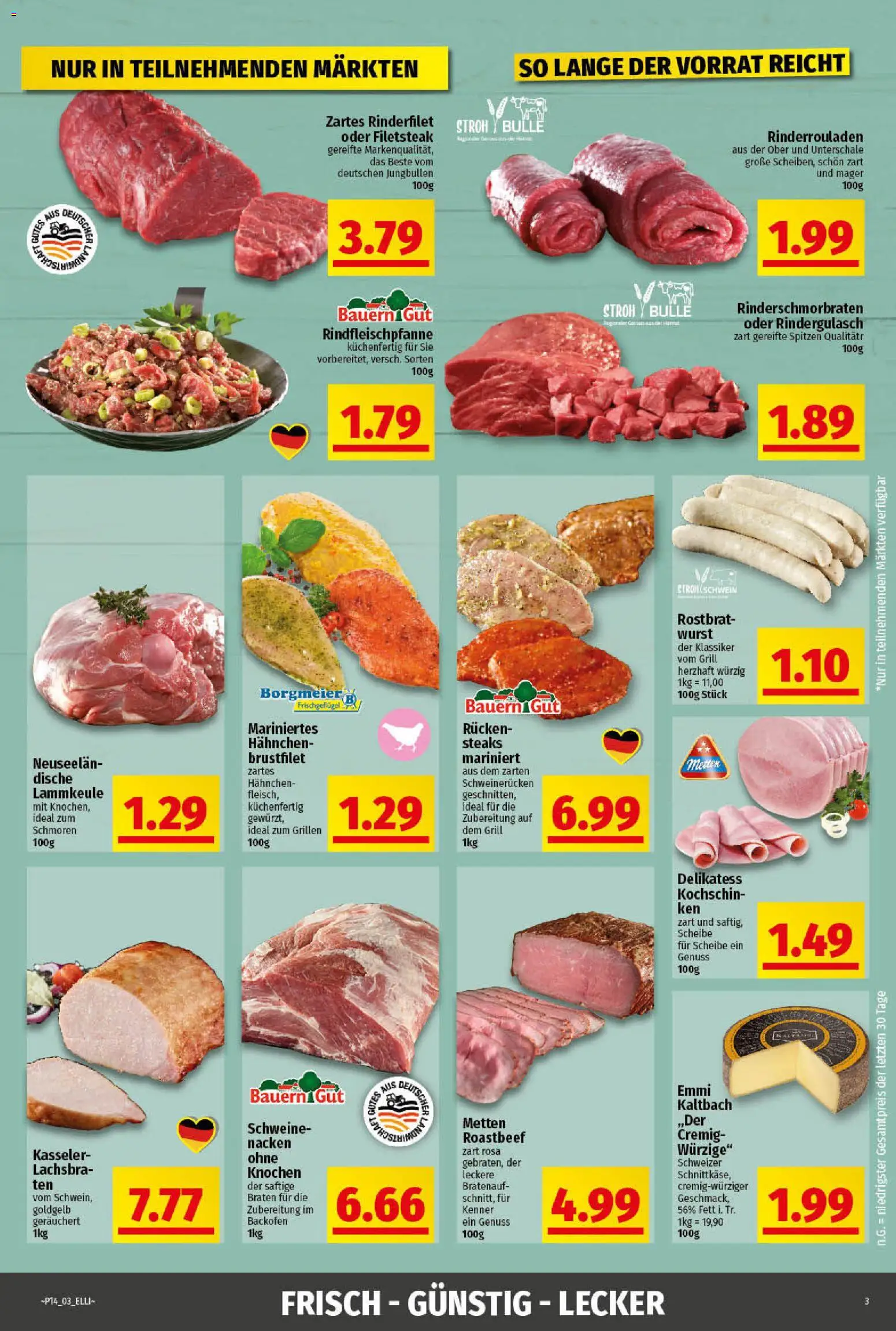 Elli Markt Prospekt Greffen – gültig ab 30.03.2026 | Seite: 11 | Produkte: Rinderrouladen, Rindergulasch, Wurst, Schweinerucken