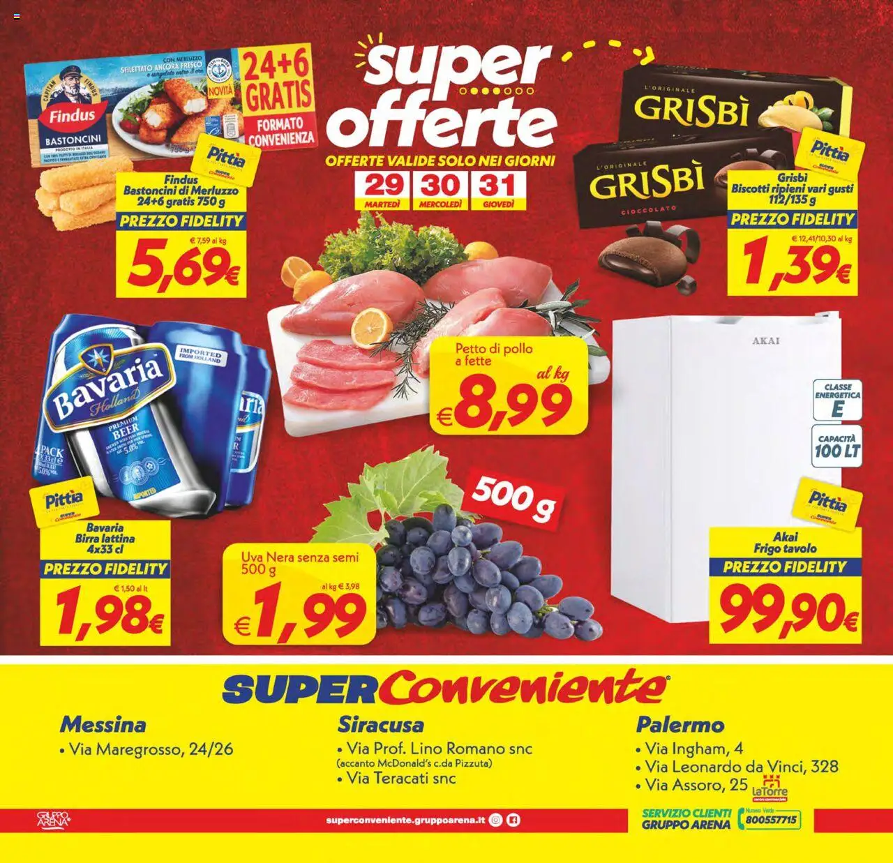 Volantino SuperConveniente del 24.07.2025 | Pagina: 28 | Prodotti: Petto di Pollo, Cioccolato, Birra, Tavolo