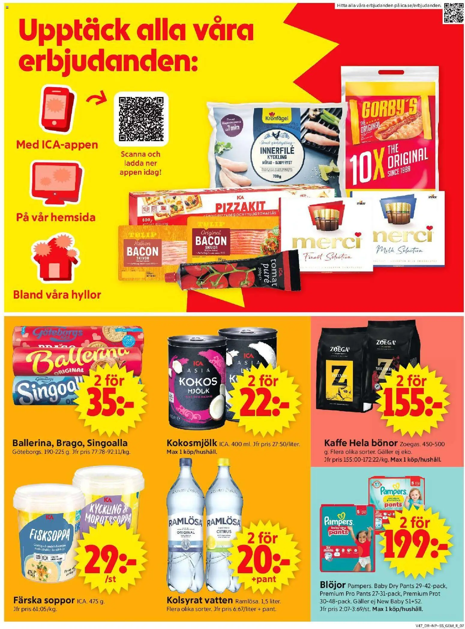 ICA Supermarket reklamblad aktuell från 17.11.2025 | Sida: 9 | Produkter: Bacon, Kaffe, Kalkon, Bönor