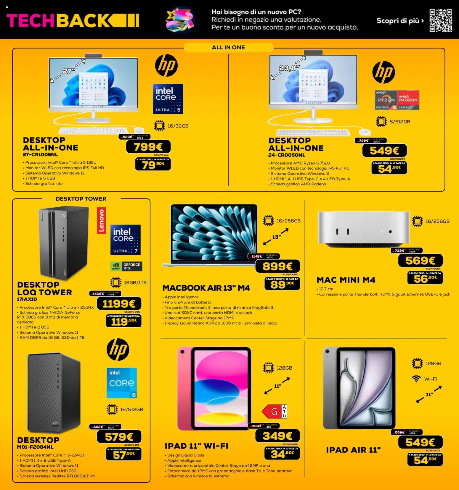 Volantino Euronics del 26.11.2025 | Pagina: 18 | Prodotti: Monitor, PC, Videocamera, USB