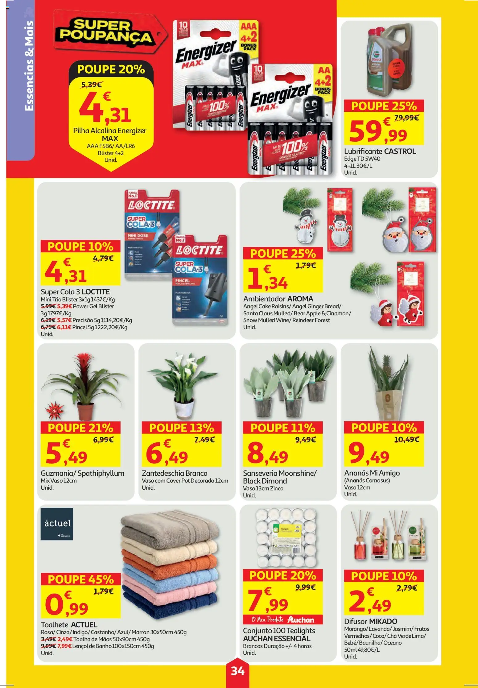 Auchan folheto │ válido de 11.12.2025 | Página: 34 | Produtos: Lençol, Vaso, Chá, Difusor