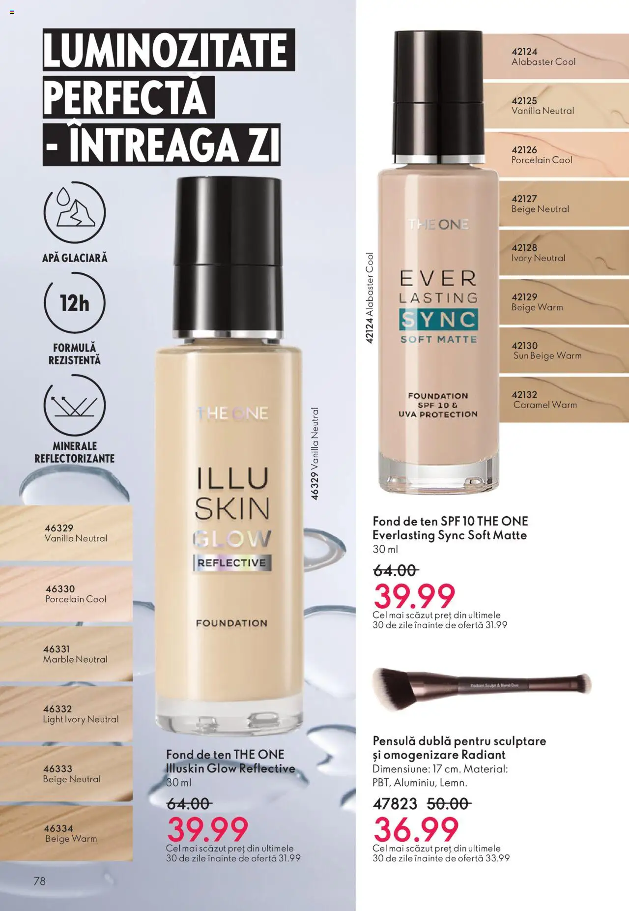 Noul catalog Oriflame – valabil de la 12.11.2025 | Pagină: 78 | Produse: Fond de ten, Apă