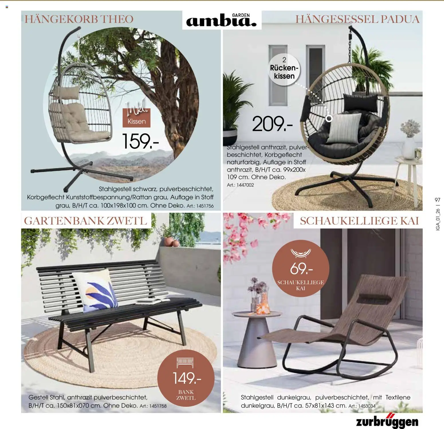Zurbrüggen Sommer 2026 – gültig ab 19.03.2026 | Seite: 97 | Produkte: Kissen
