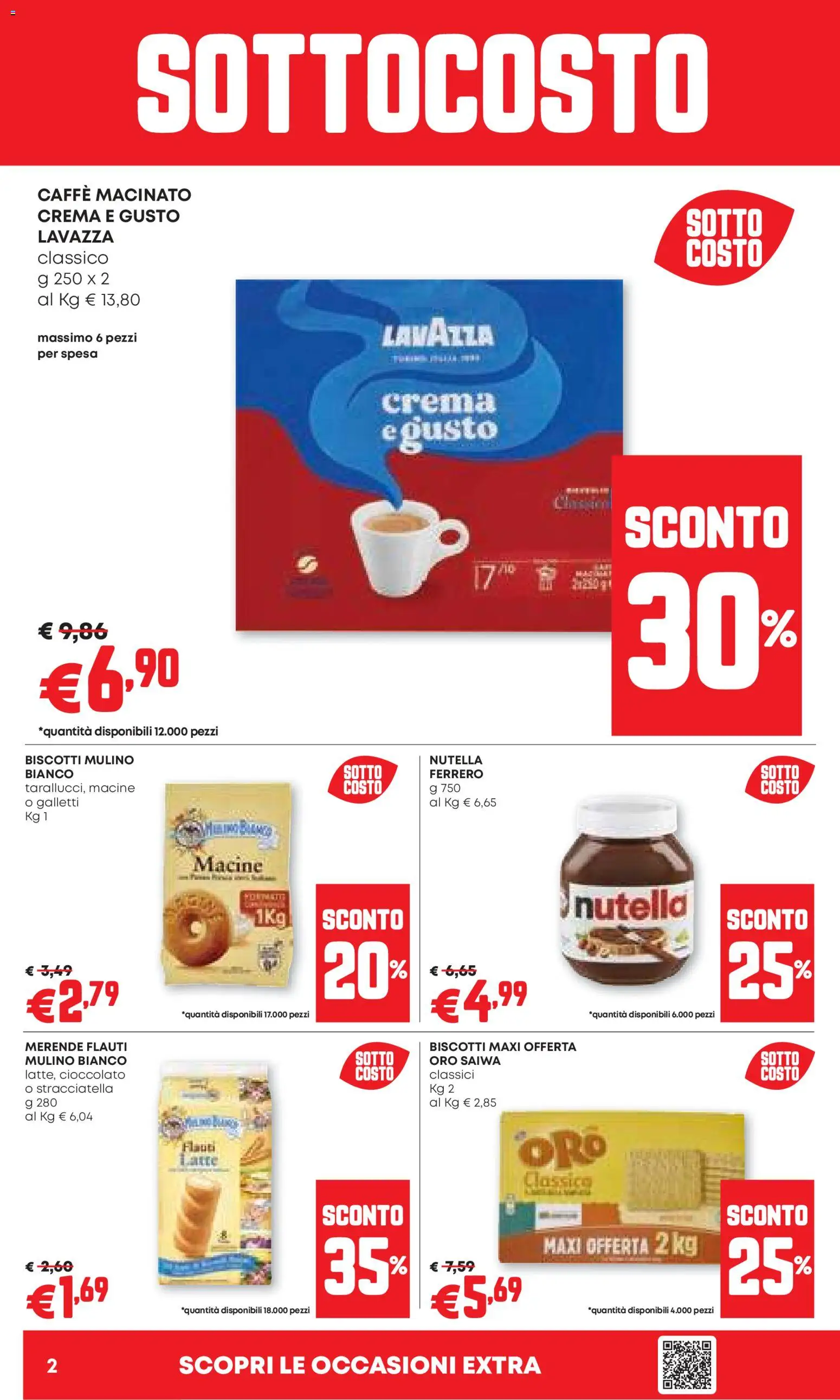 Volantino PAM del 20.11.2025 | Pagina: 2 | Prodotti: Caffè, Cioccolato, Biscotti, Macinato