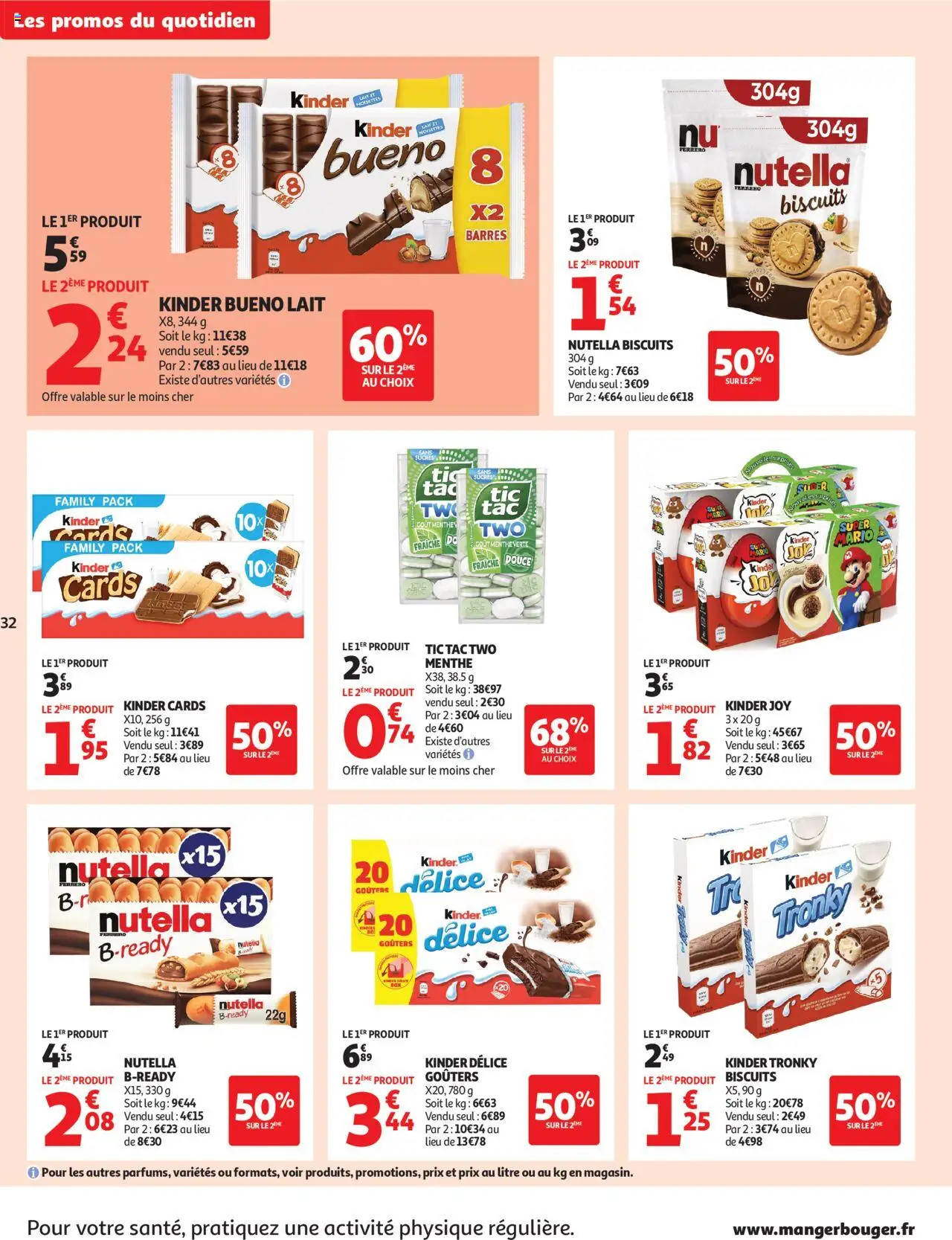  | Page: 32 | Produits: Kinder Bueno, Nutella, Kinder Joy, Biscuits