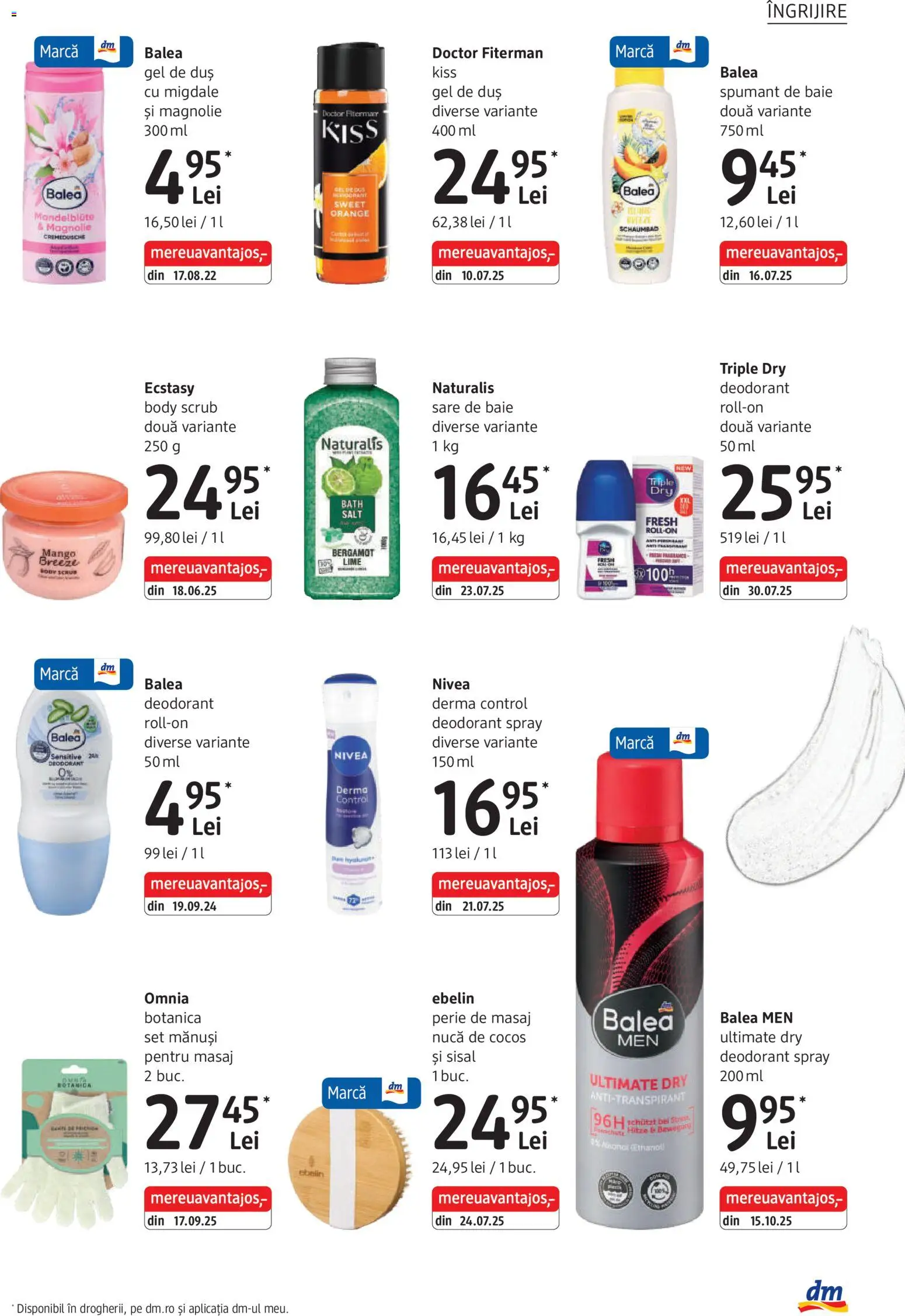 Noul catalog DM drogeriemarkt – valabil de la 06.11.2025 | Pagină: 23 | Produse: Mănuși, Sare de baie, Body, Deodorant