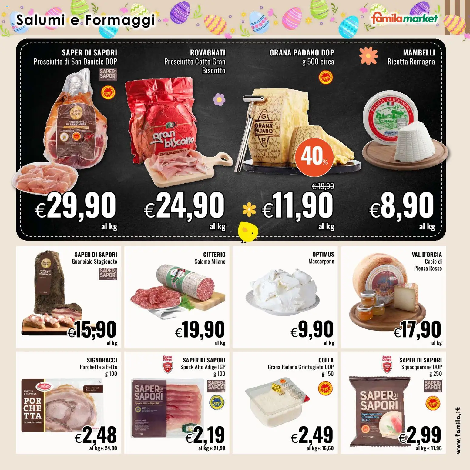 Volantino Famila del 26.03.2026 | Pagina: 9 | Prodotti: Porchetta, Salame, Colla, Guanciale