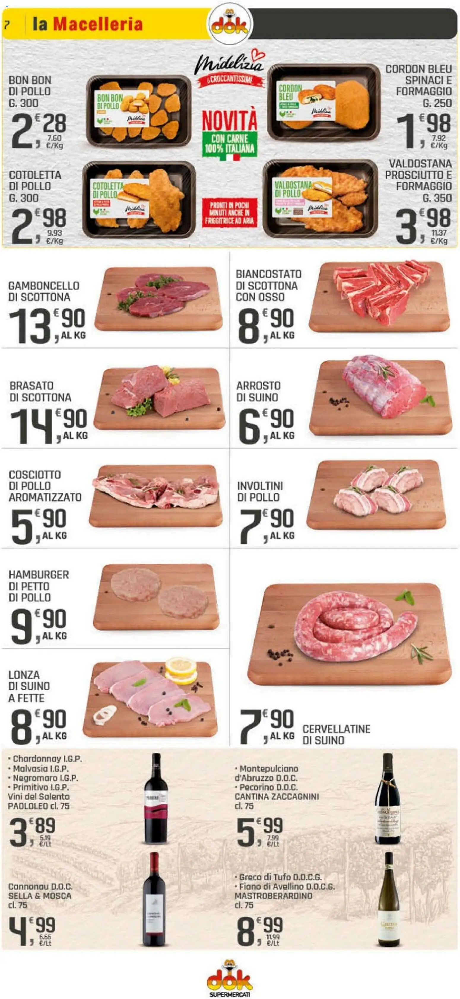 Volantino DOK del 20.11.2025 | Pagina: 7 | Prodotti: Arrosto, Pollo, Spinaci, Pecorino