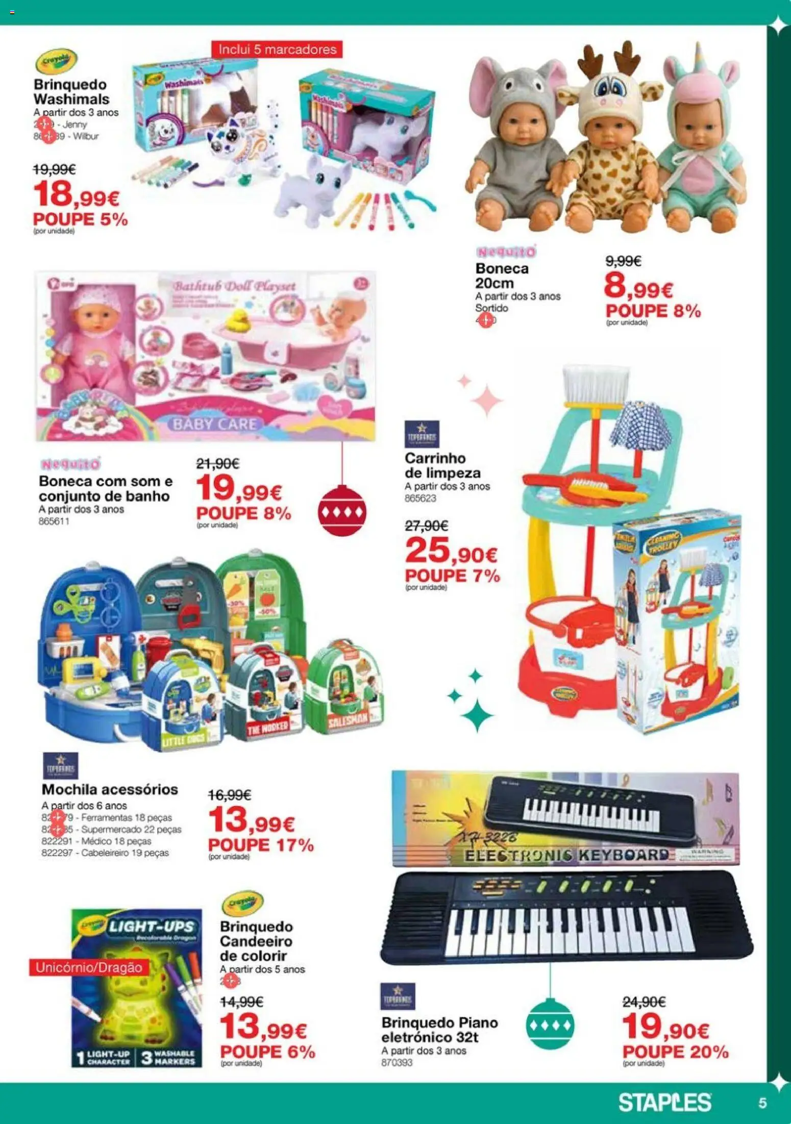 Staples - Folheto Brinquedos 2025 │ válido de 25.11.2025 | Página: 5 | Produtos: Mochila, Candeeiro, Ferramentas, Banho