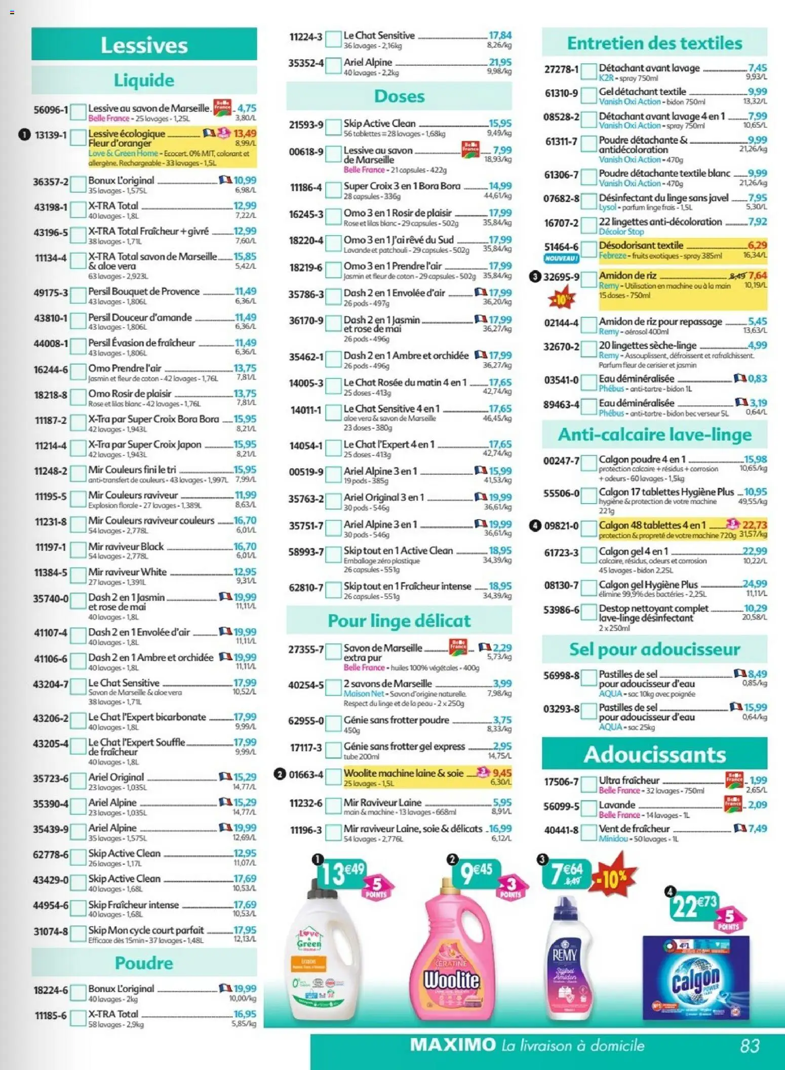 {H1} | Page: 83 | Produits: Coton, Parfum, Orchidée, Lessive