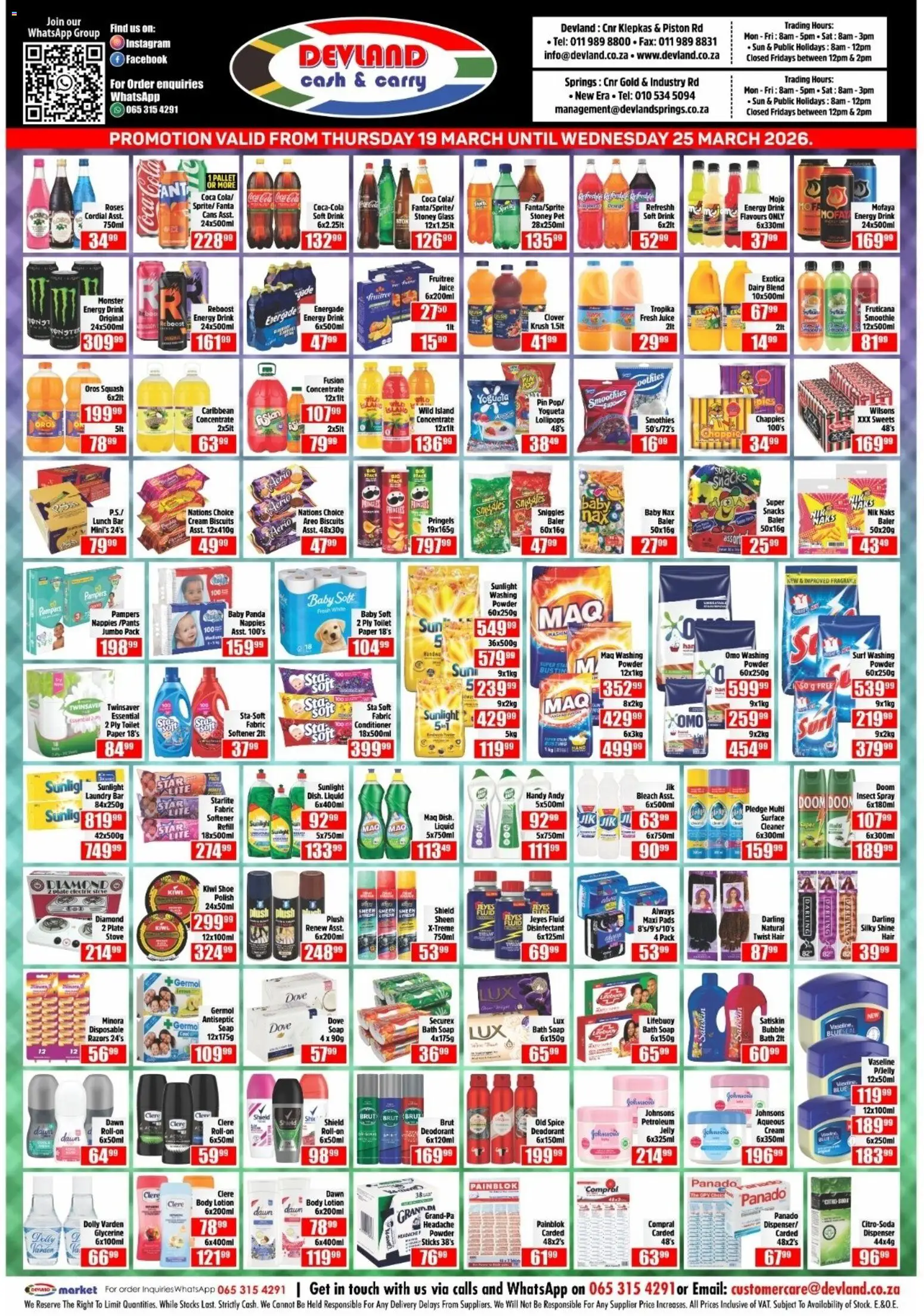 New Devland catalogue – valid from 19.03.2026 | Page: 3 | Products: Bleach, Powder, Kiwi, Soap