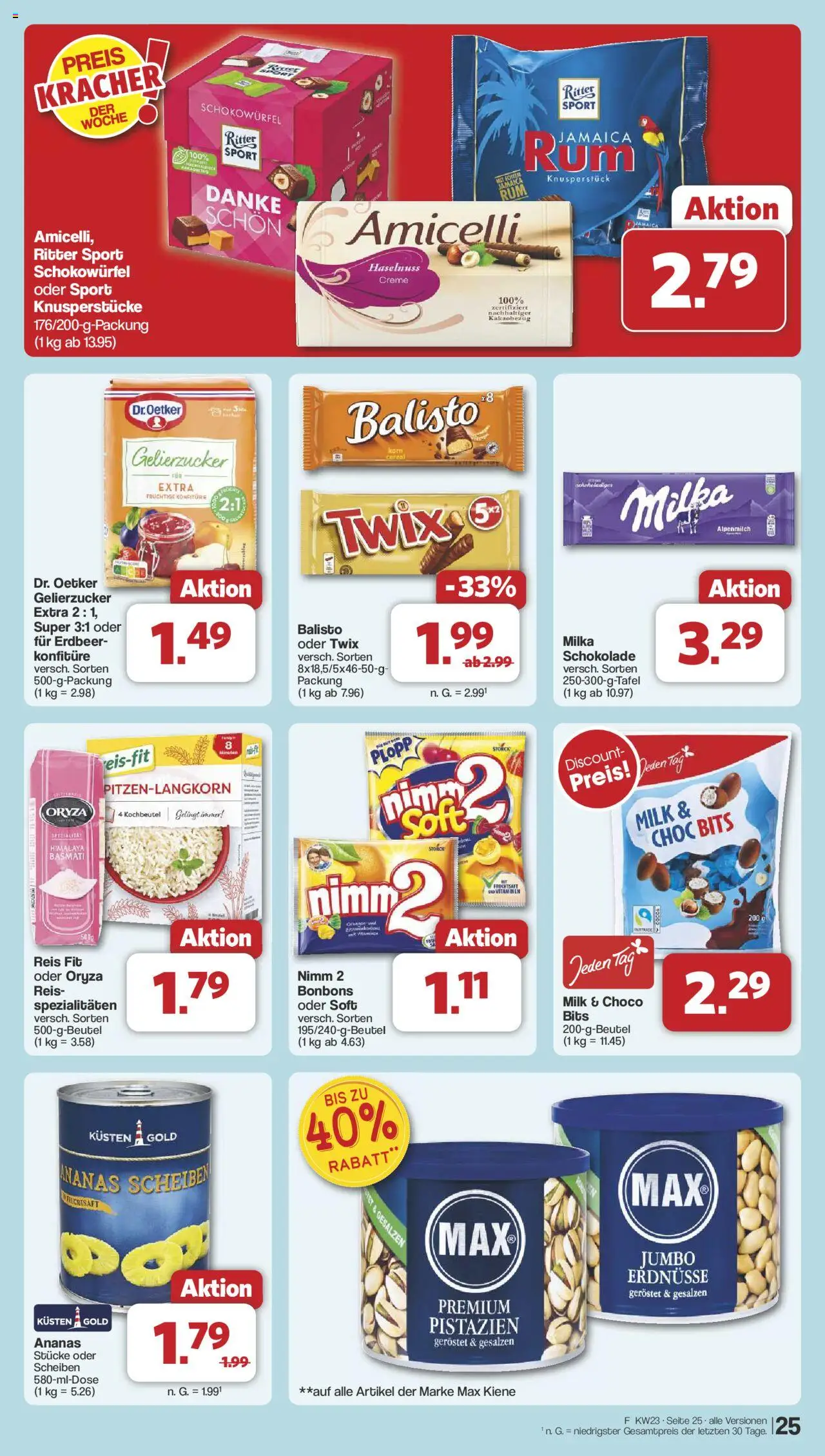 Famila Nordwest Prospekt 	 - gültig ab dem 02.06.2025 | Seite: 32 | Produkte: Gelierzucker, Erdnüsse, Milka schokolade, Pistazien
