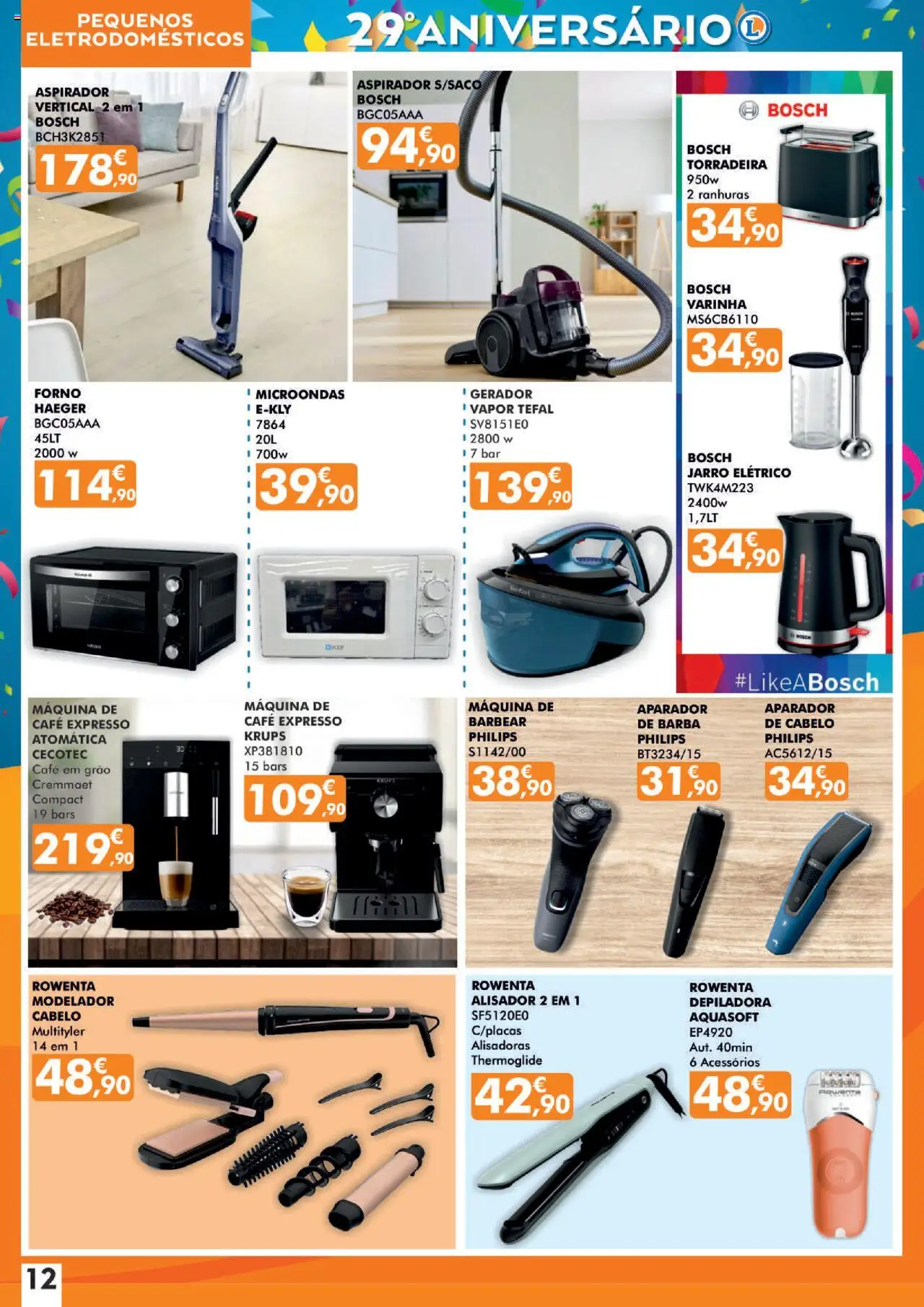 E.Leclerc - Folheto Aniversário Lamego │ válido de 16.10.2025 | Página: 12 | Produtos: Aspirador, Torradeira, Aparador, Café