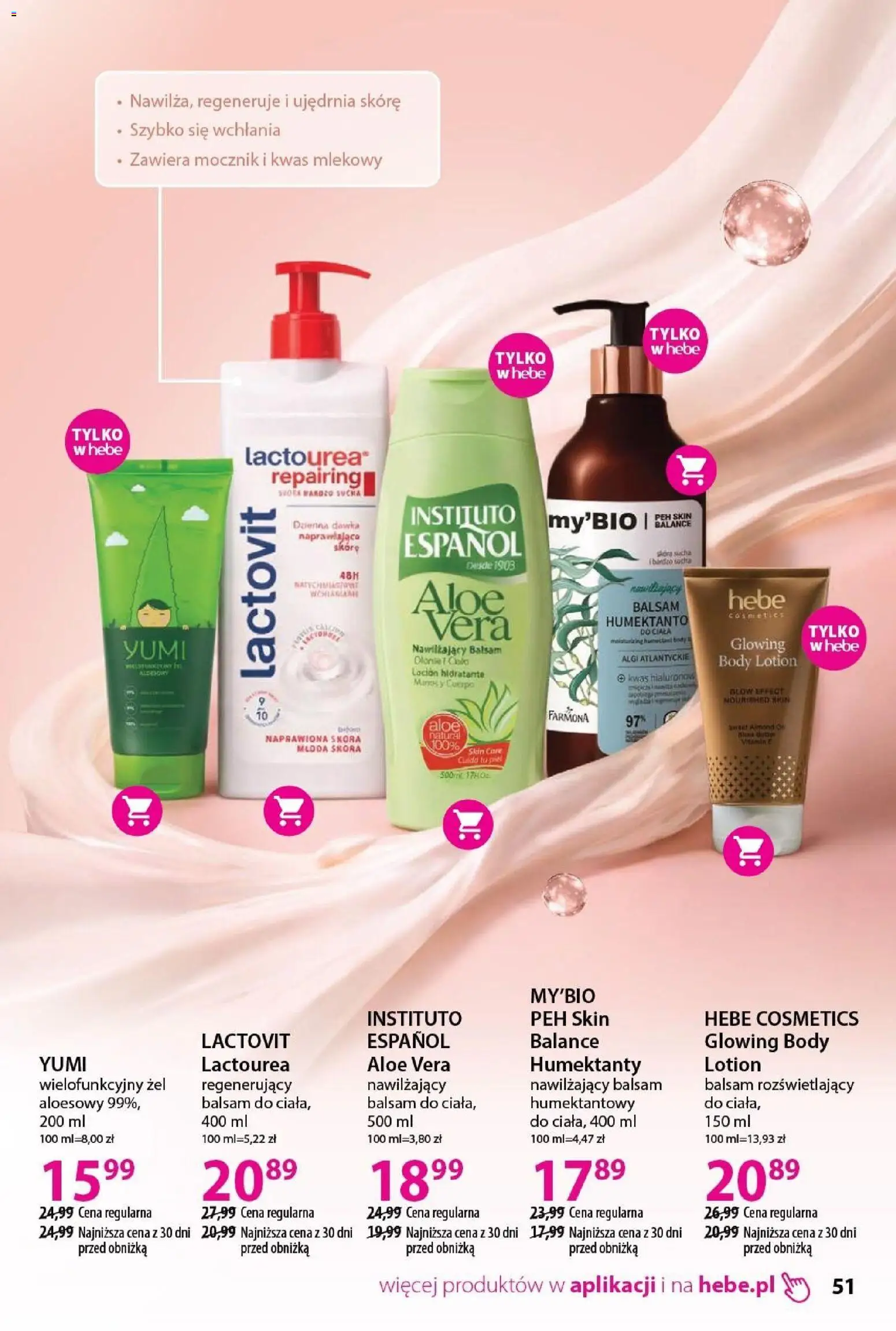 Hebe gazetka - Katalog od 19.03.2026 | Strona: 51 | Produkty: Żel aloesowy, Body, Lotion