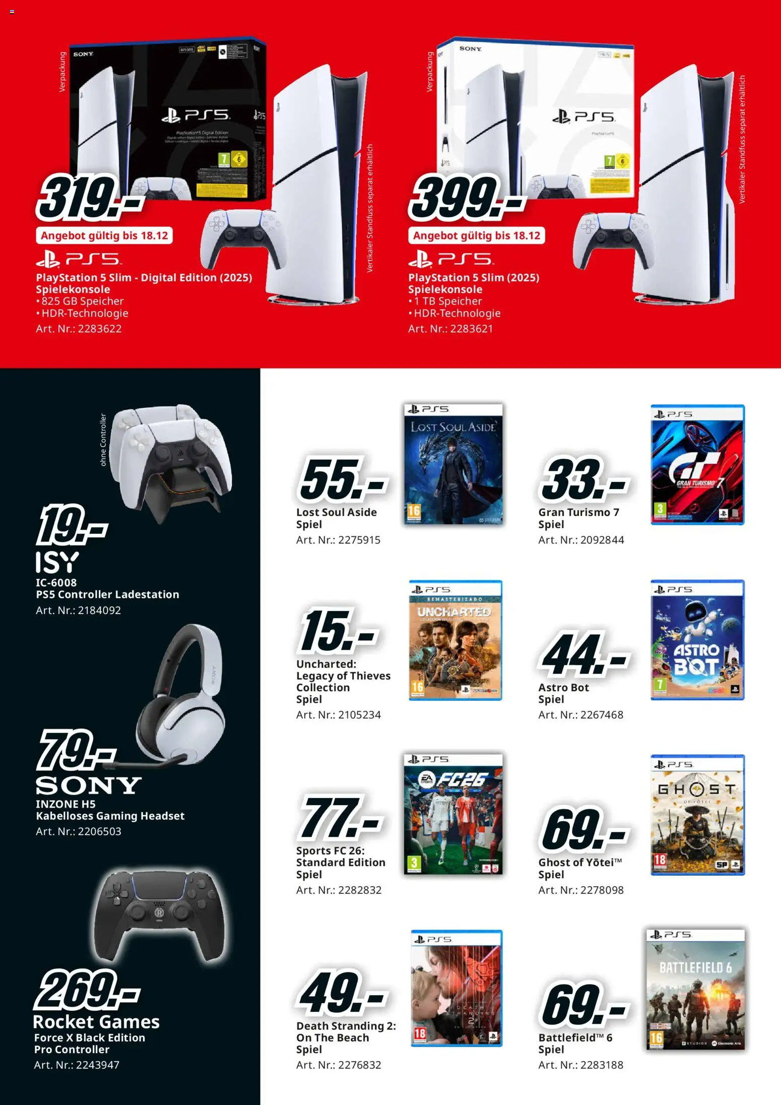 Media Markt Aktionen – gültig ab 07.12.2025 | Seite: 7 | Produkte: Headset, Spiel, Playstation, Sony