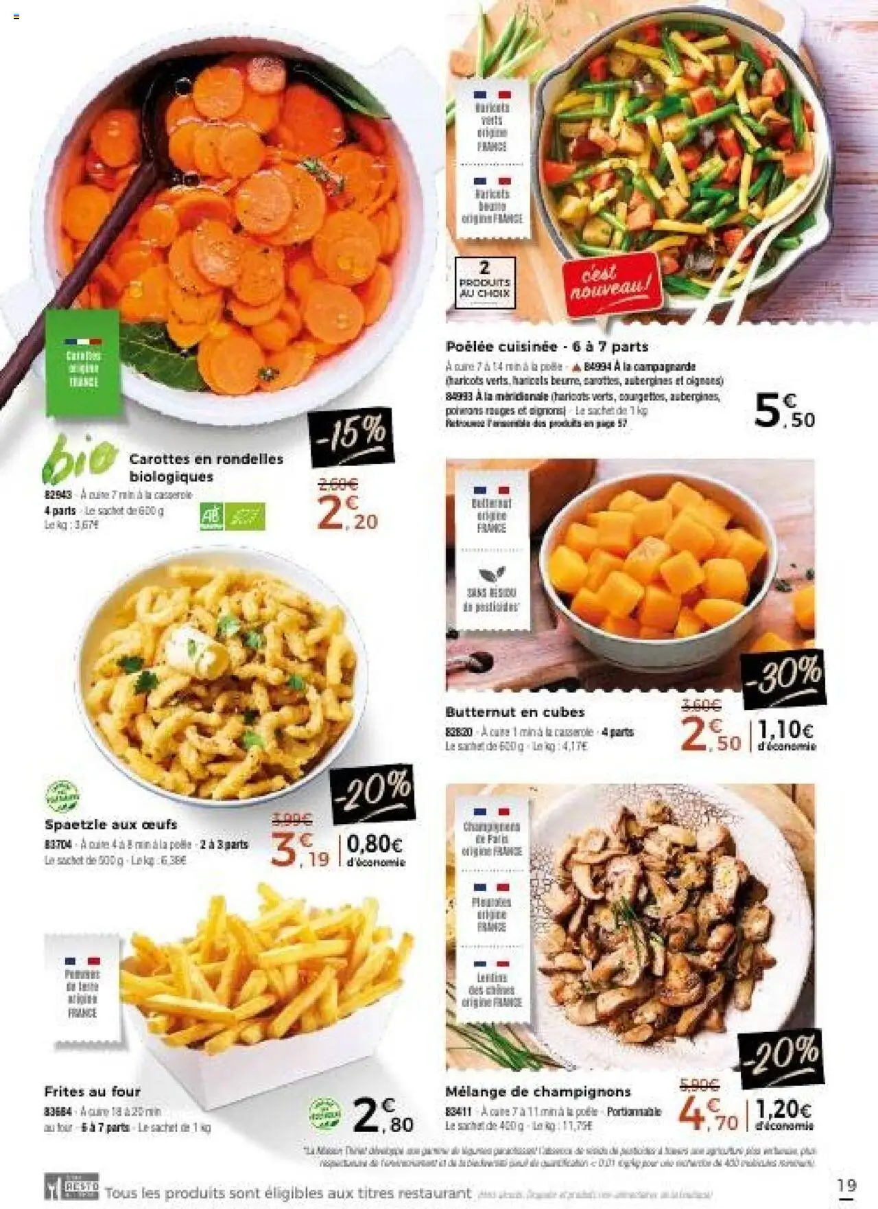 {H1} | Page: 19 | Produits: Four, Frites, Œufs, Oignons
