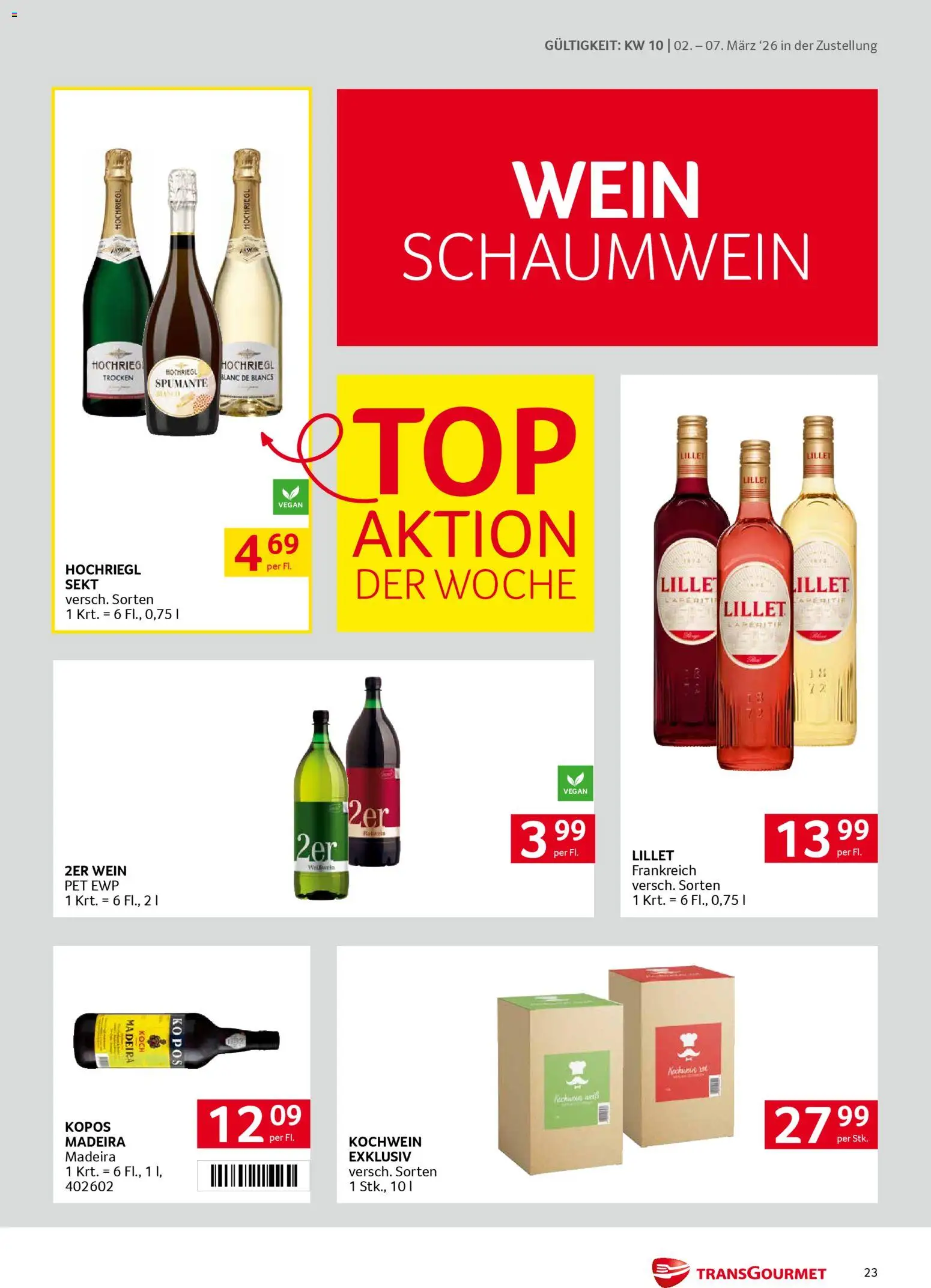 Transgourmet Zustellaktion gültig ab 02.03.2026 | Seite: 23 | Produkte: Wein