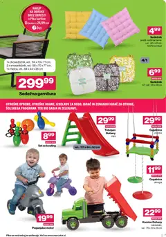 Mercator katalog akcije – veljaven od 11.03.2026 | Stran: 7 | Izdelki: Sedezna garnitura, Tobogan, Gugalnica