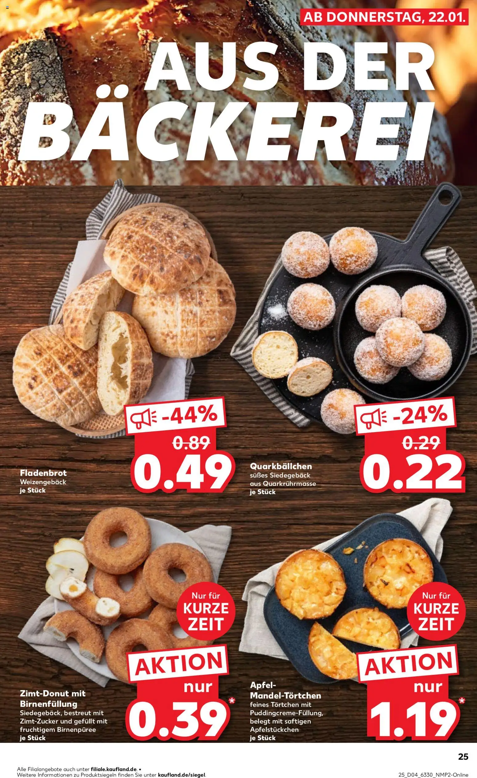 Kaufland prospekt Hamburg	 – gültig ab 22.01.2026 | Seite: 25 | Produkte: Bäckerei, Quark, Äpfel, Apple