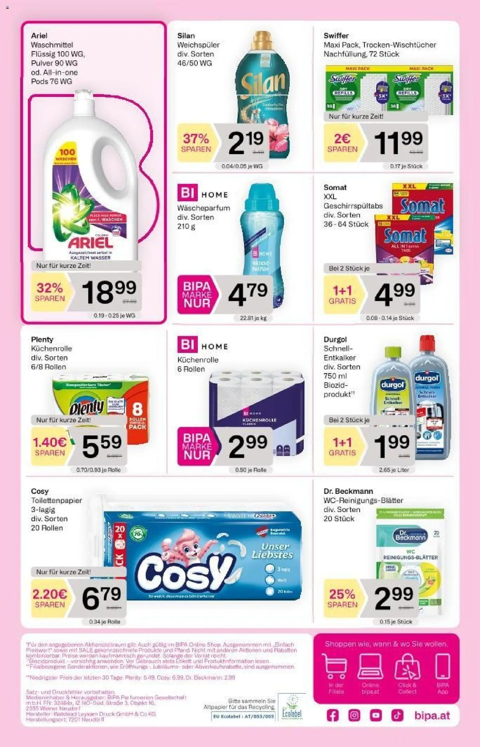 Bipa Flugblatt gültig ab 19.03.2026 | Seite: 12 | Produkte: Wasser, Weichspüler, Waschmittel