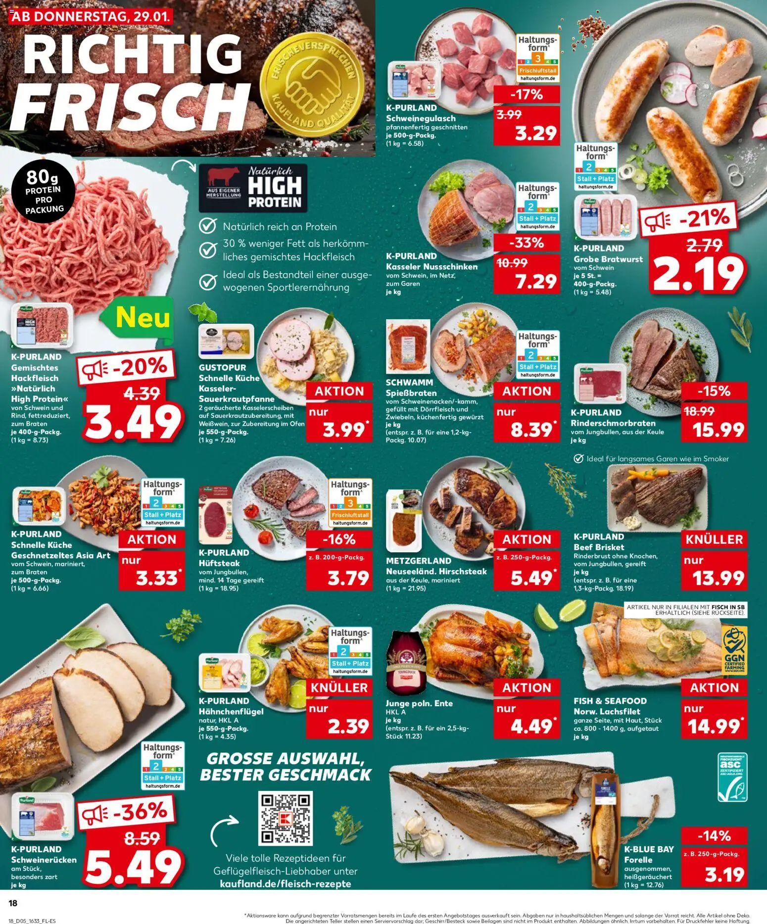 Kaufland prospekt Speyer	 – gültig ab 01.02.2026 | Seite: 18 | Produkte: Bratwurst, Fisch, Steak, Ente