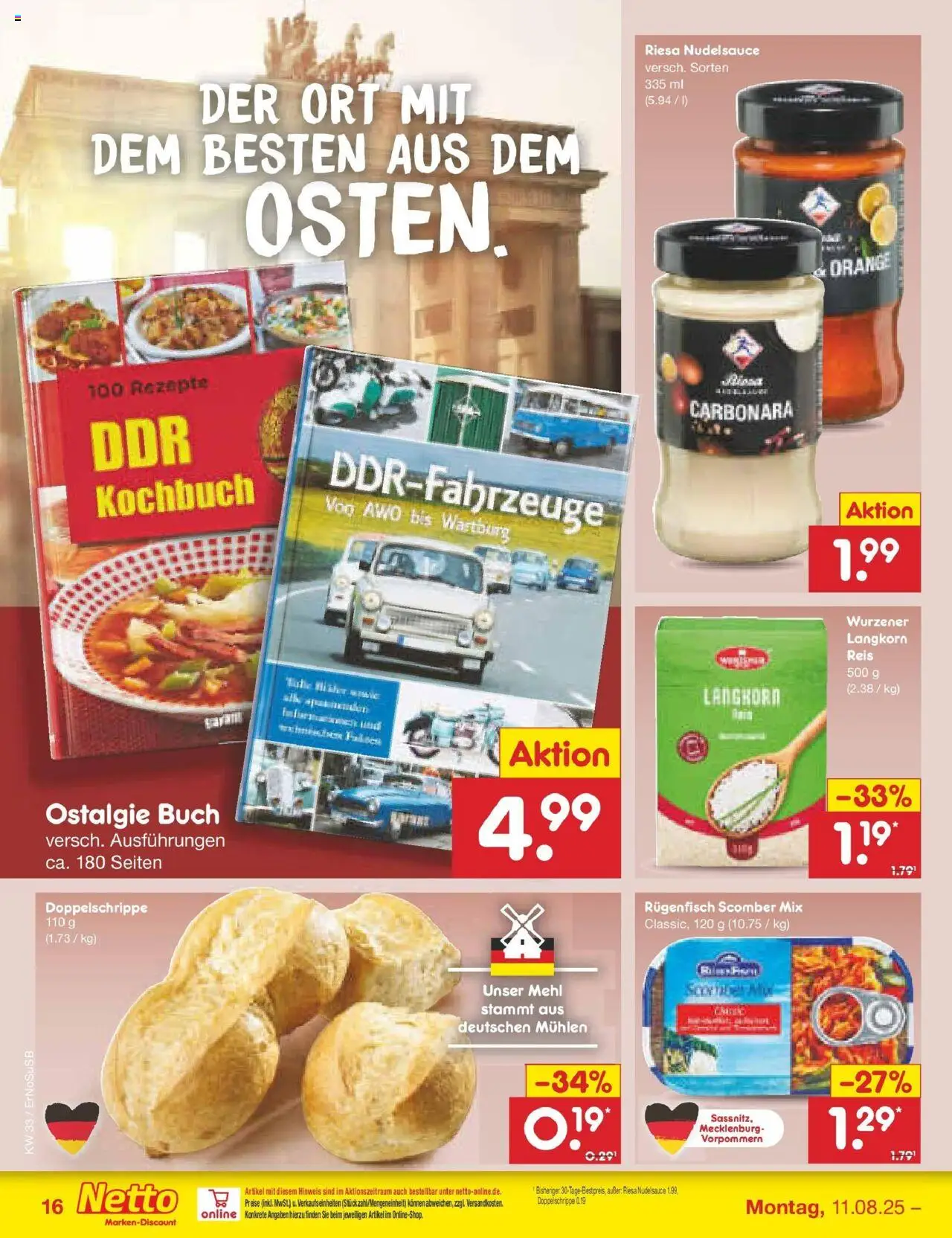 Netto Marken-Discount prospekt Erfurt	 - gültig ab dem 11.08.2025 | Seite: 24 | Produkte: Mehl, Reis