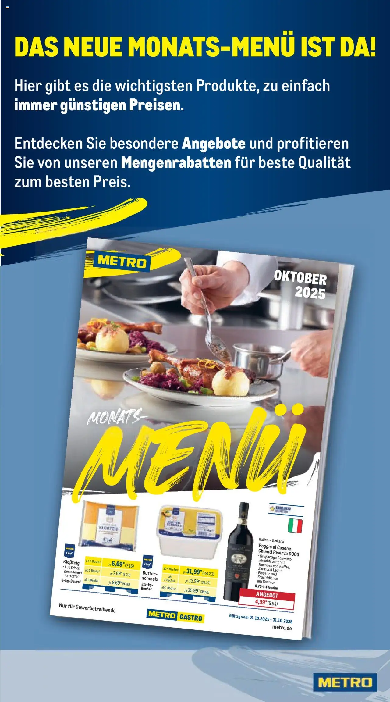 Metro  Wochen-Angebote Gastro – gültig ab 06.10.2025 | Seite: 20 | Produkte: Butter, Kartoffeln