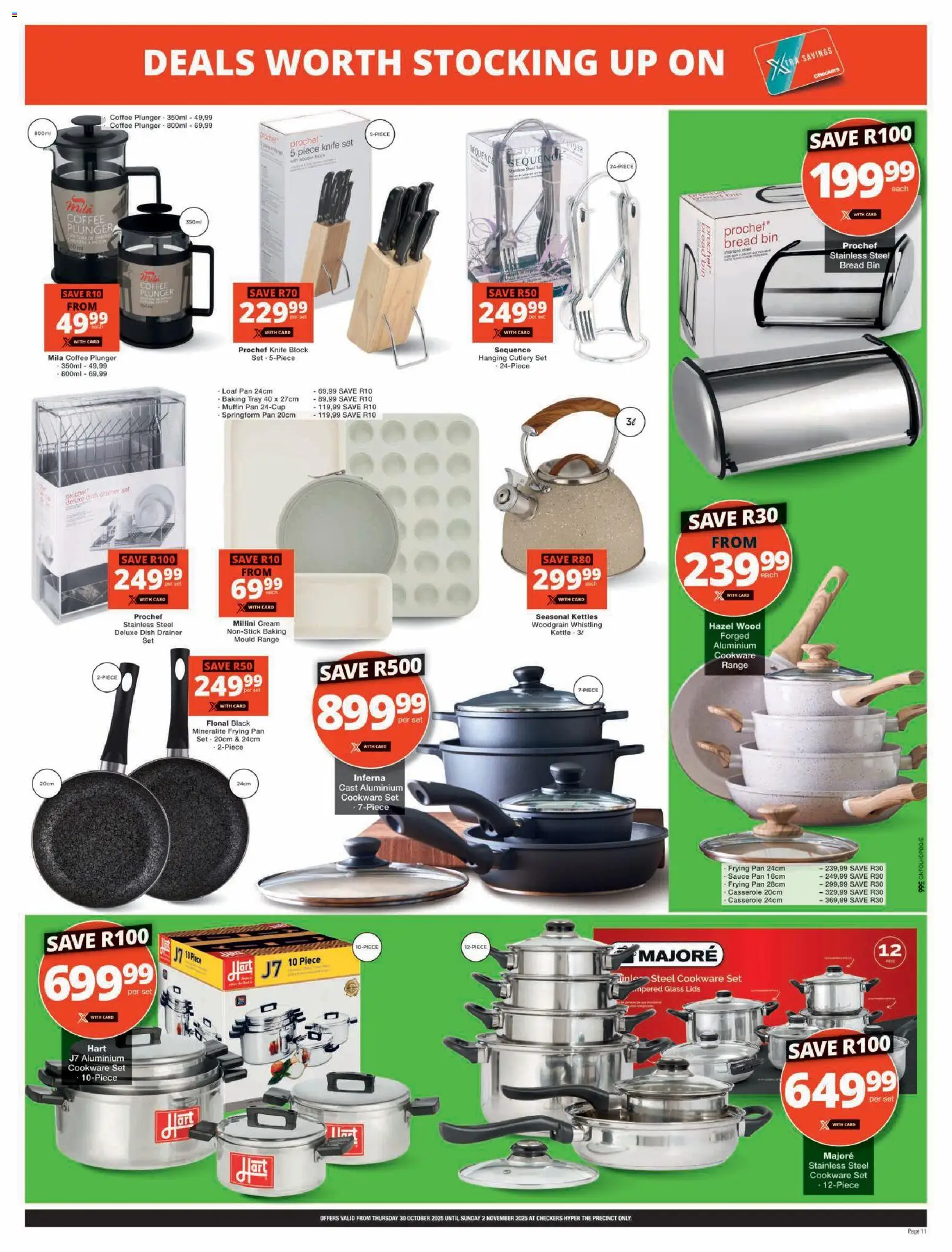 New Checkers catalogue – valid from 30.10.2025 | Page: 11 | Products: Tray, Coffee, Cookware, Cream