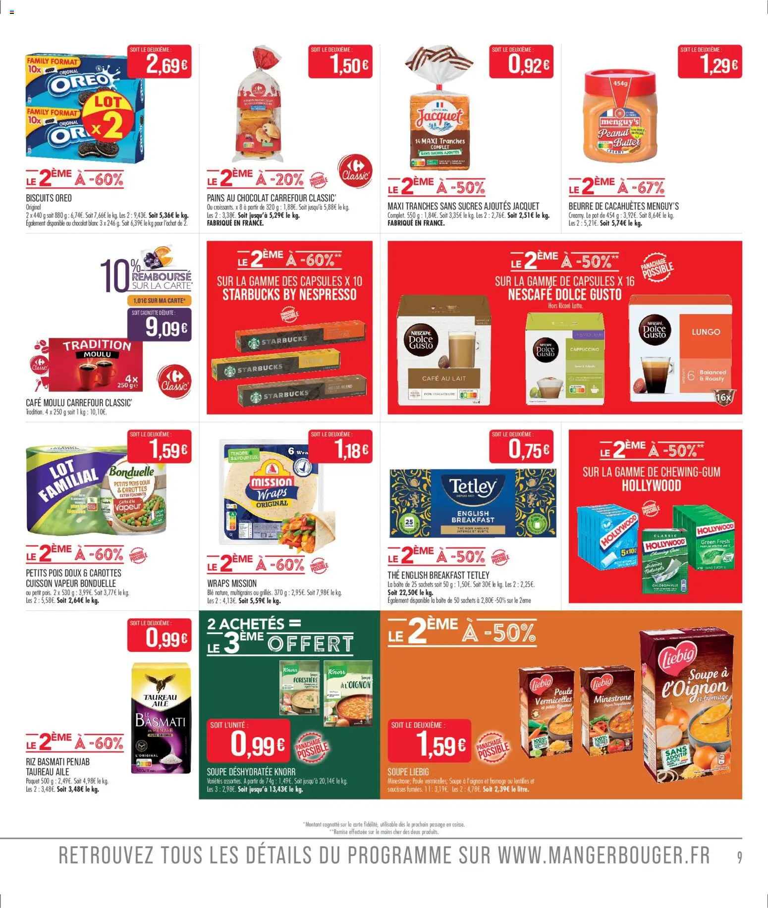 {H1} | Page: 9 | Produits: Soupe, Carottes, Riz basmati, Riz