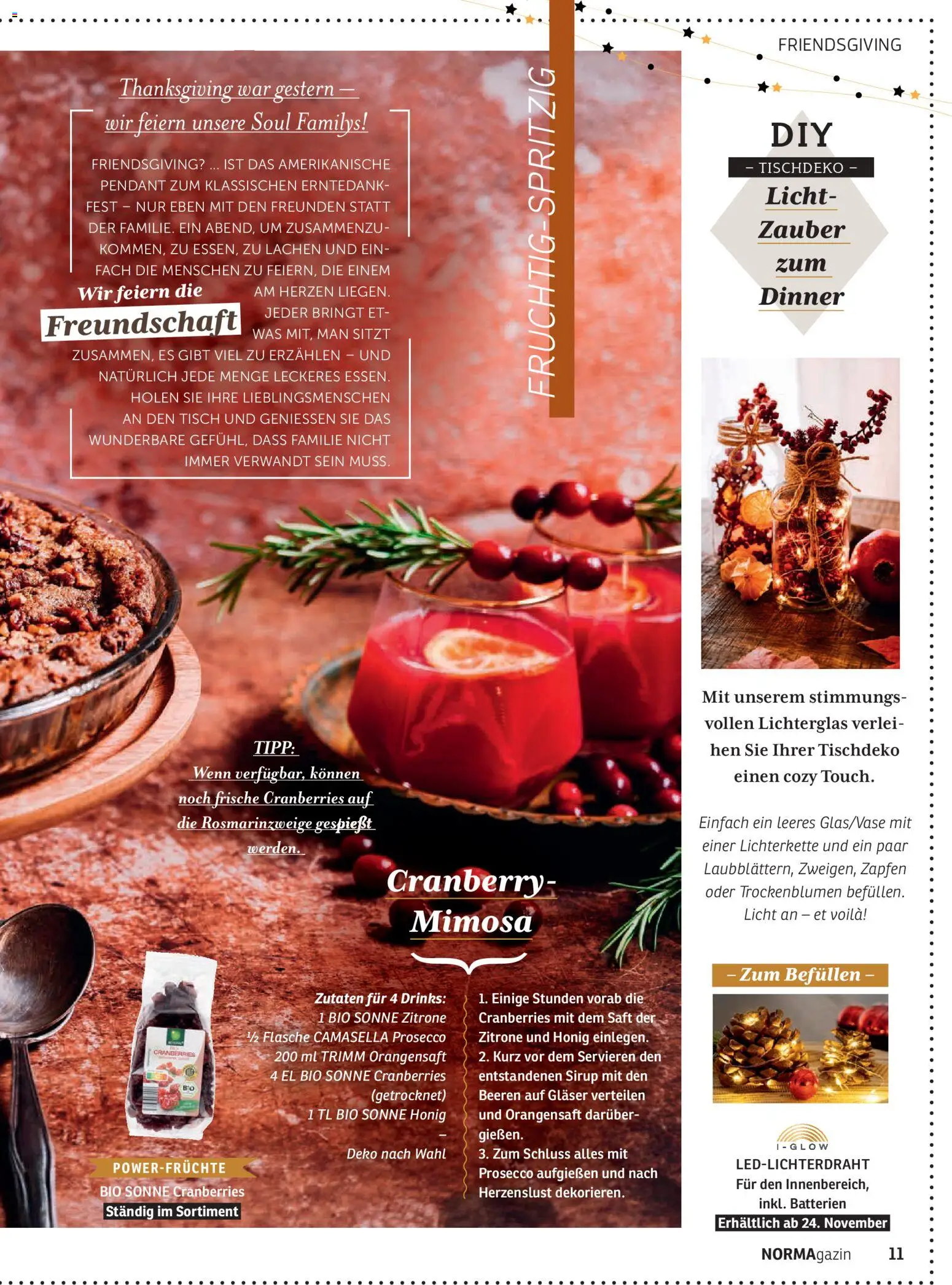 Norma NORMAgazin November/Dezember 2025 – gültig ab 01.11.2025 | Seite: 11 | Produkte: Batterien, Tisch, Prosecco, Saft