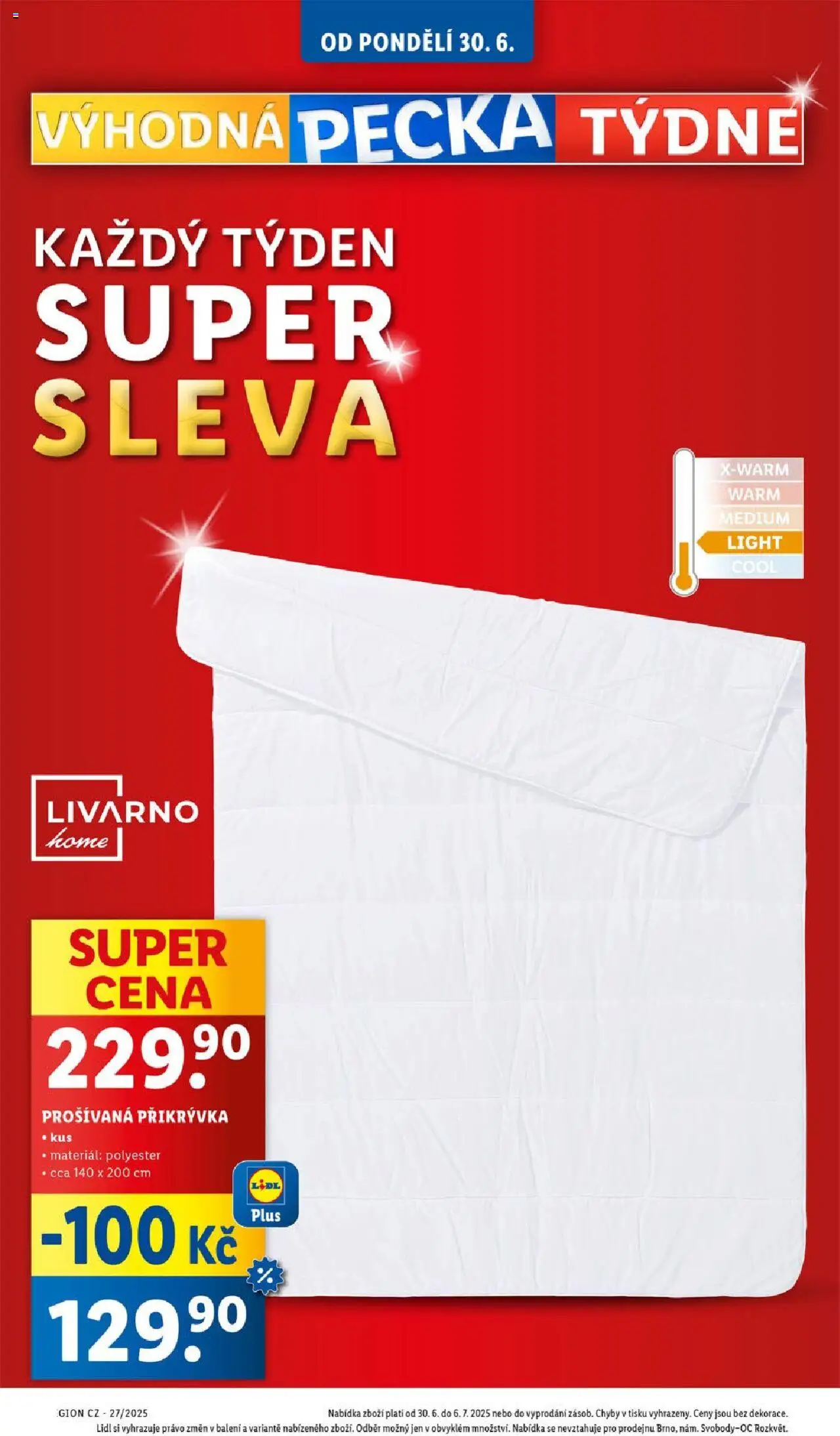 Lidl leták od 30.06.2025 | Strana: 6 | Produkty: Přikrývka