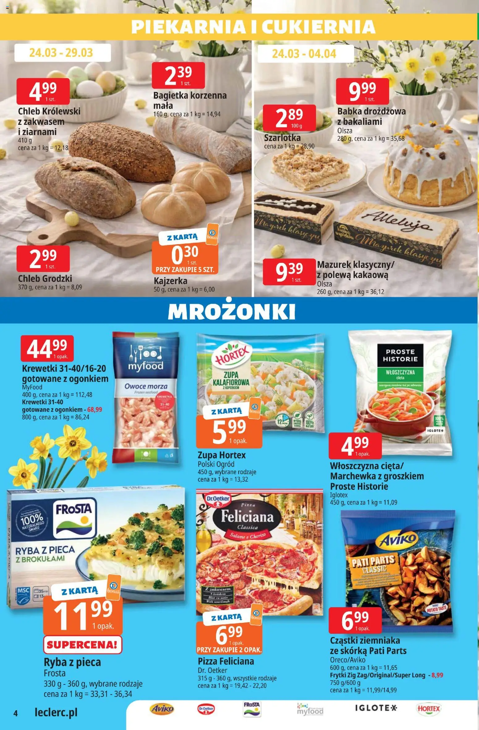 E.Leclerc gazetka - Zielona Góra od 24.03.2026 | Strona: 4 | Produkty: Karta, Bagietka, Zupa, Ryba