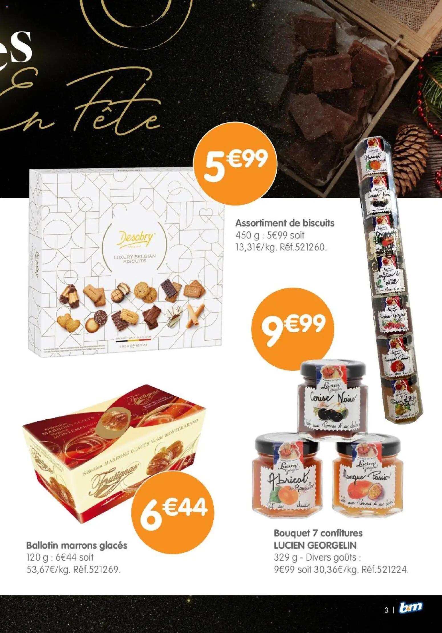 {H1} | Page: 3 | Produits: Glaces, Marrons glacés, Pommes, Biscuits