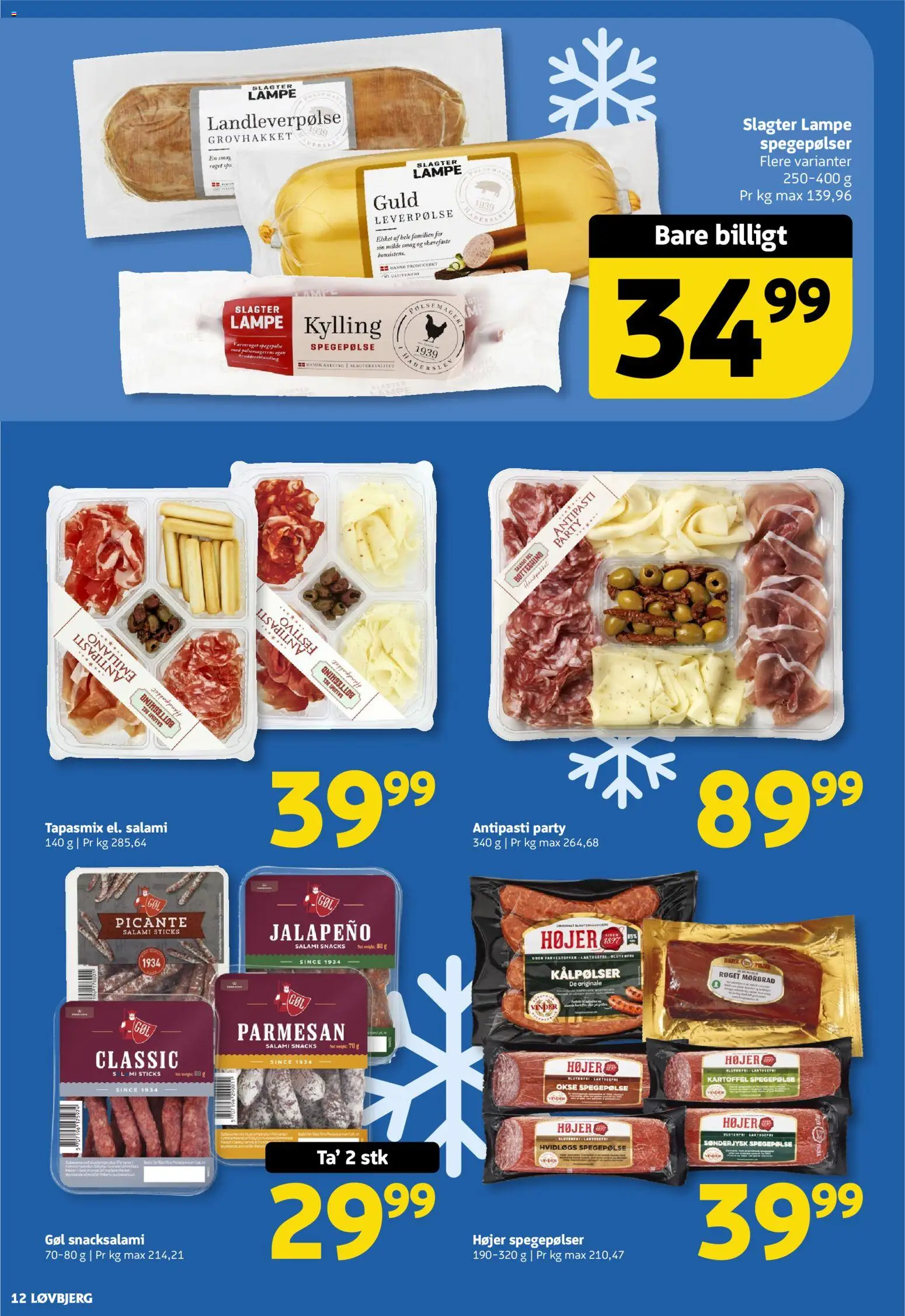 Løvbjerg tilbudsavis – gyldig fra 23.01.2026 | Side: 12 | Produkter: Salami, Spegepølse, Lampe, Parmesan